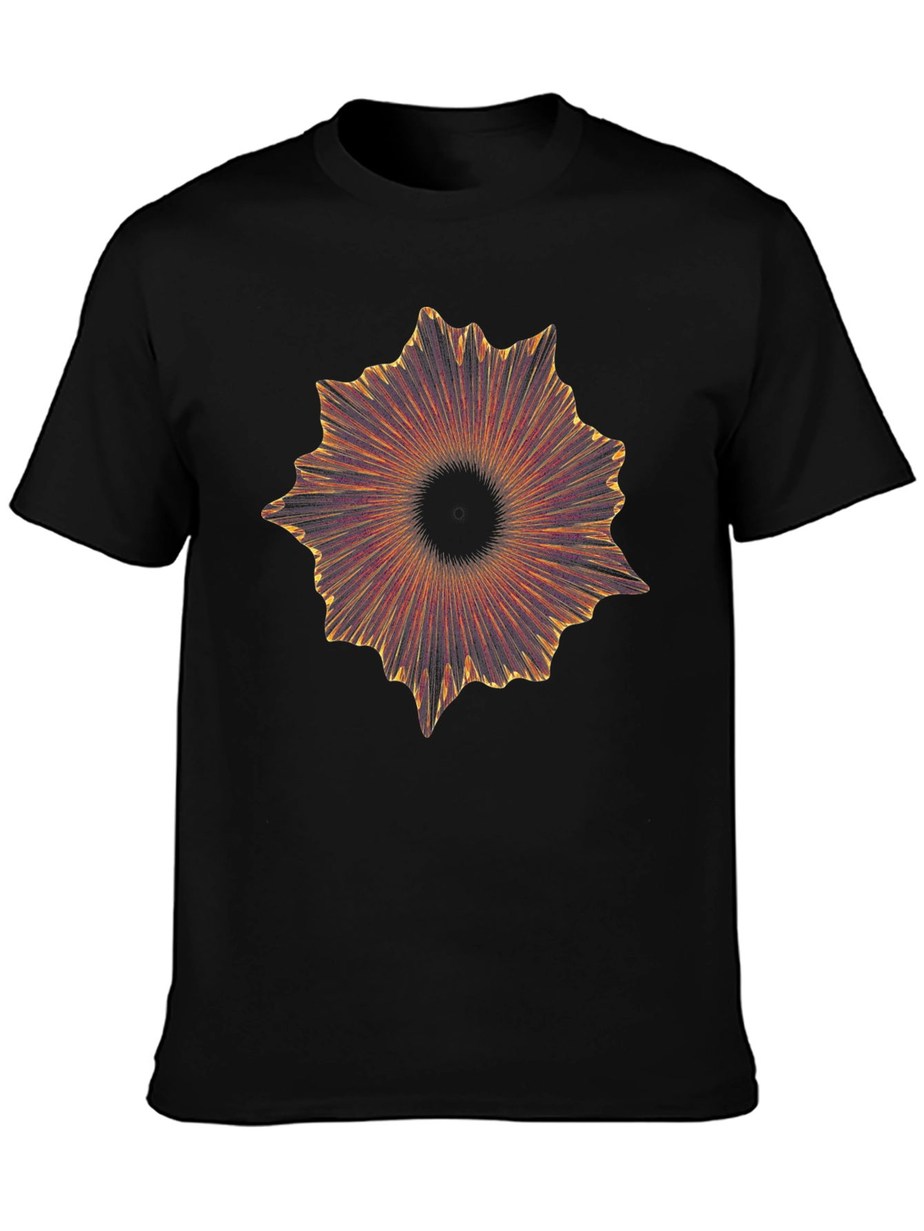 Abstract Burst Graphic Black T-Shirt