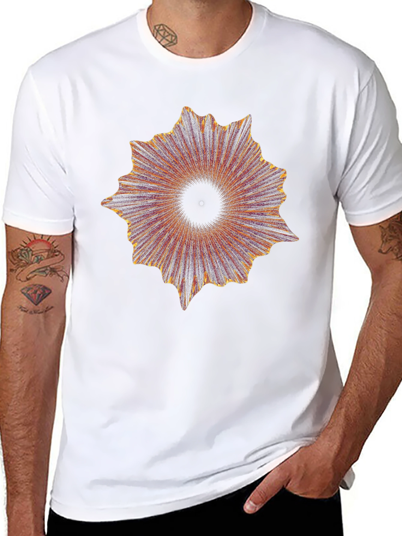 Abstract Burst Graphic Black T-Shirt