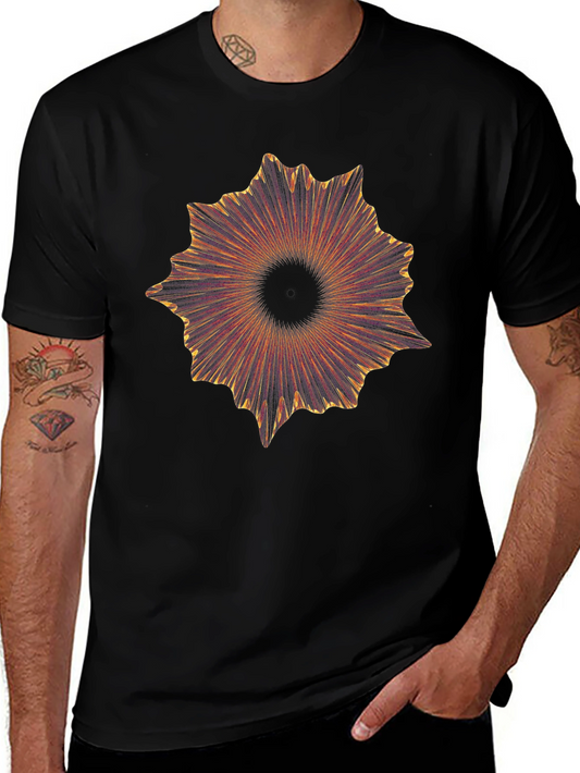 Abstract Burst Graphic Black T-Shirt