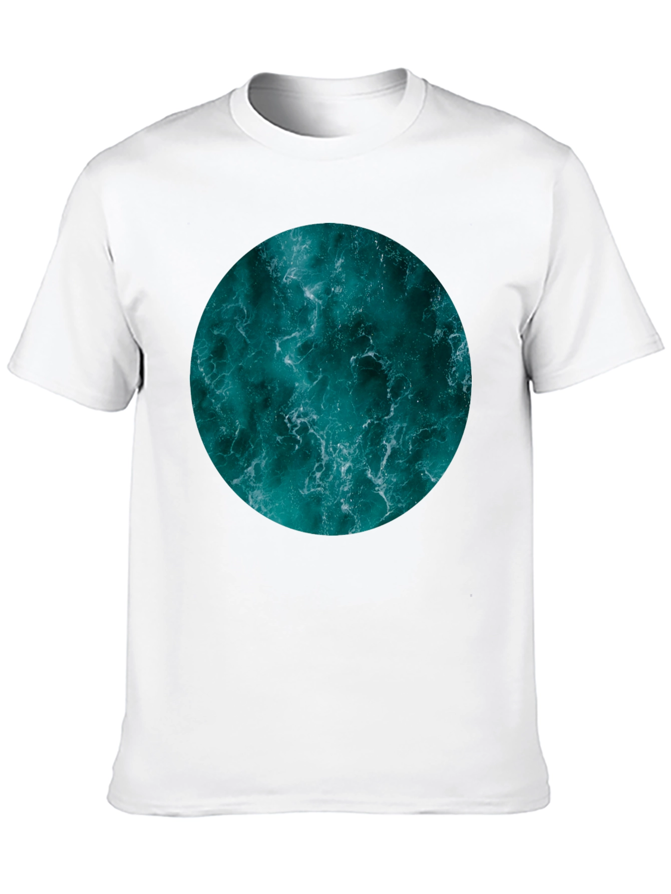 Ocean Print Black T-Shirt