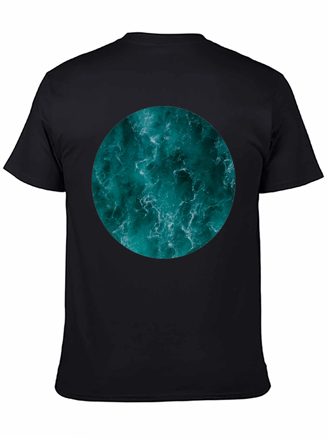 Ocean Print Black T-Shirt