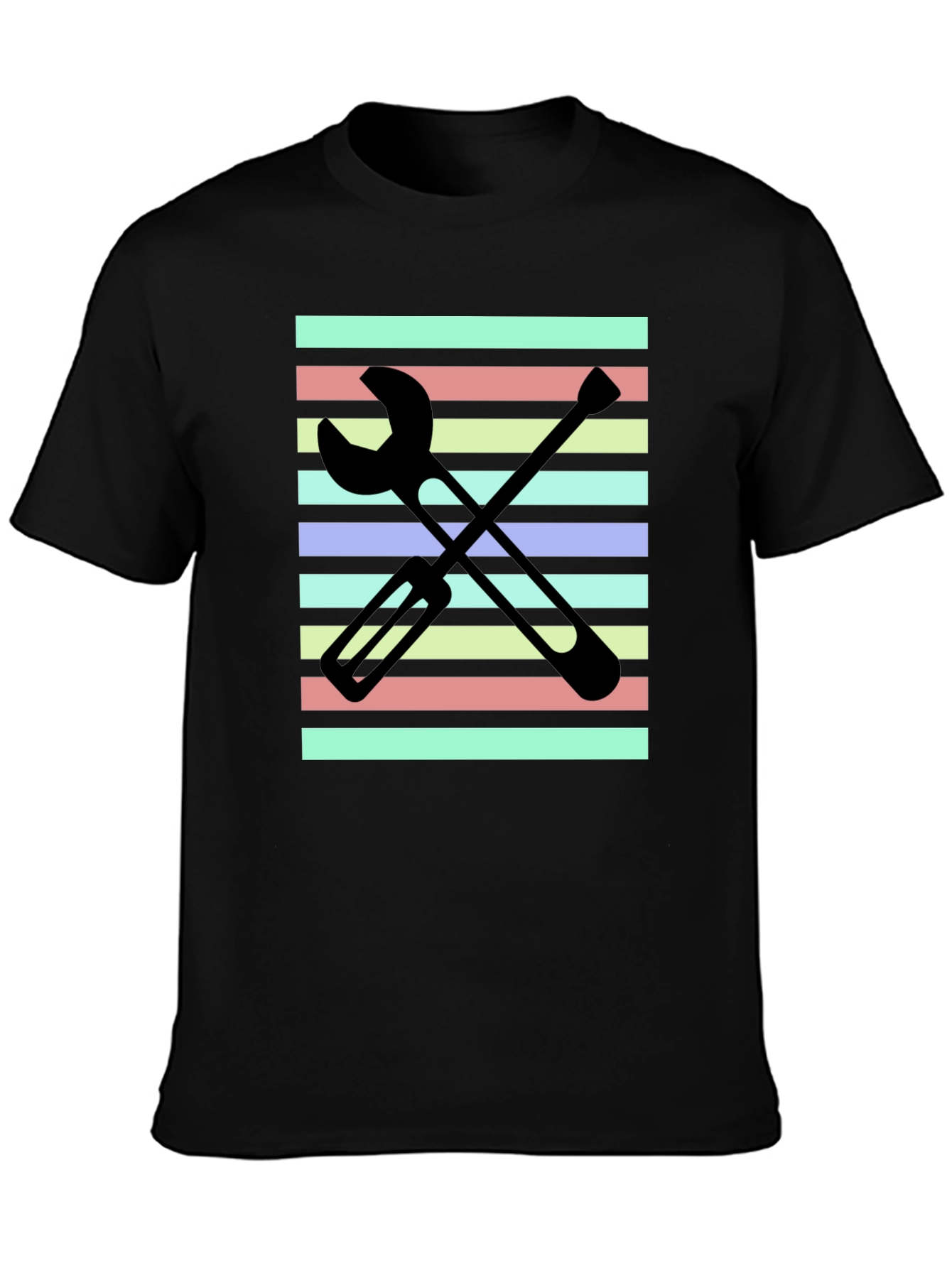 Striped Tools Graphic Tee