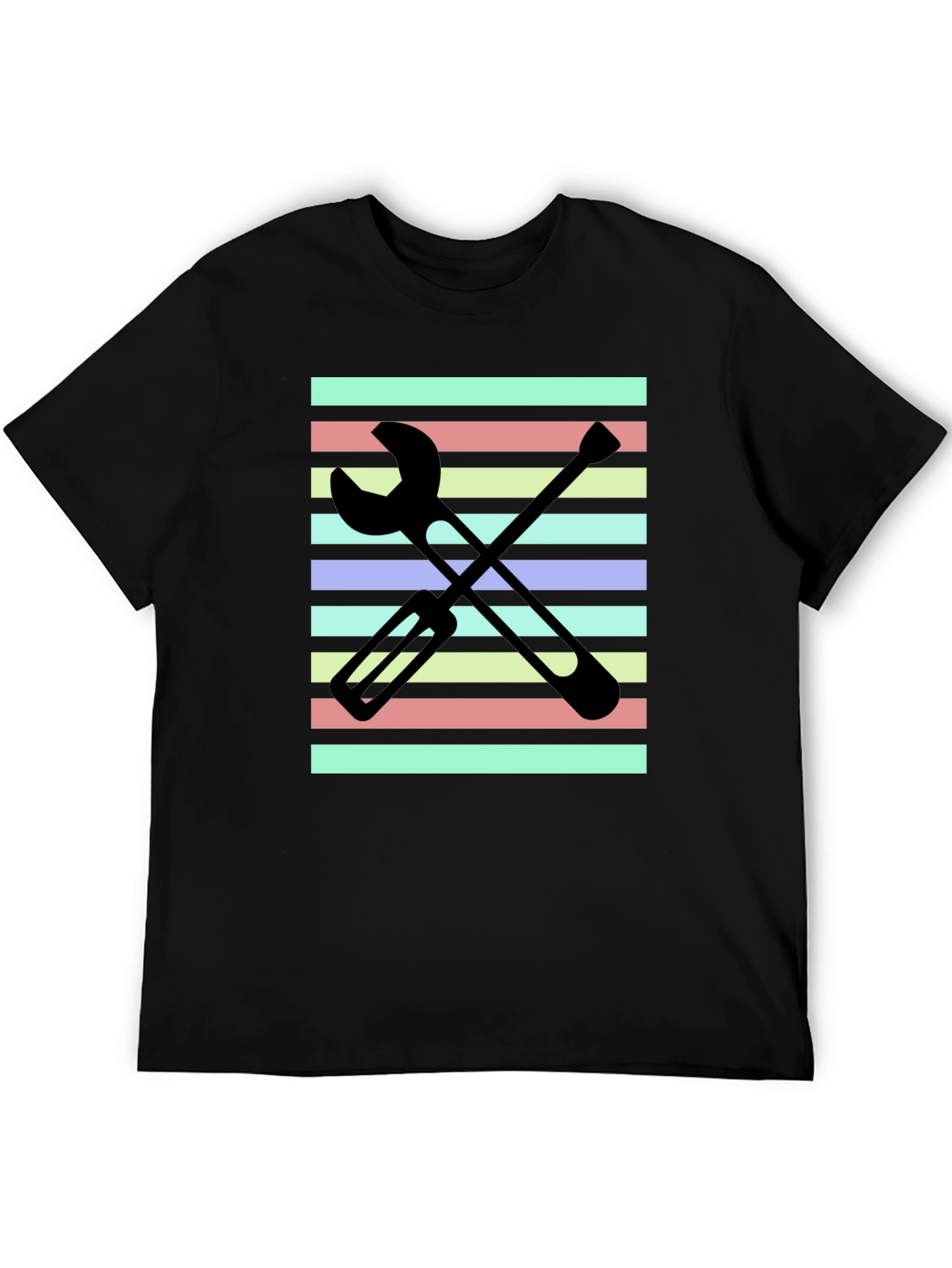 Striped Tools Graphic Tee