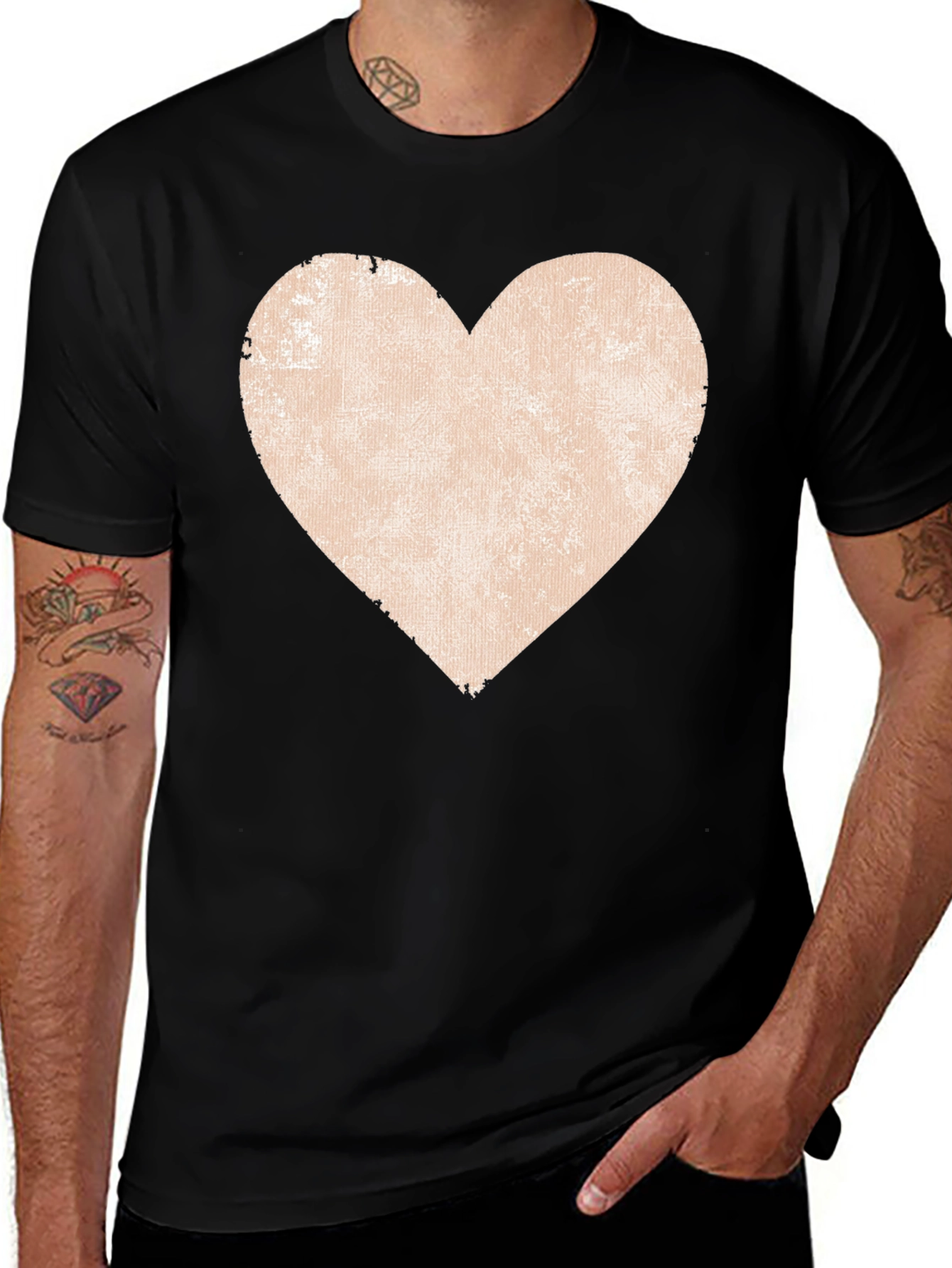 Distressed Heart Graphic Tee - Casual Comfort