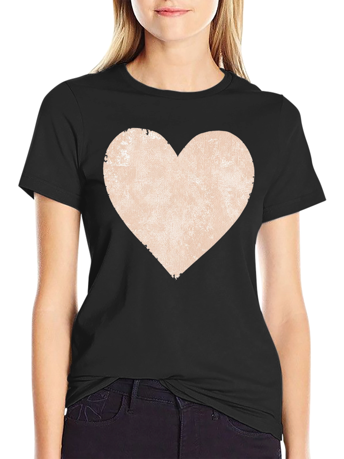 Distressed Heart Graphic Tee - Casual Comfort