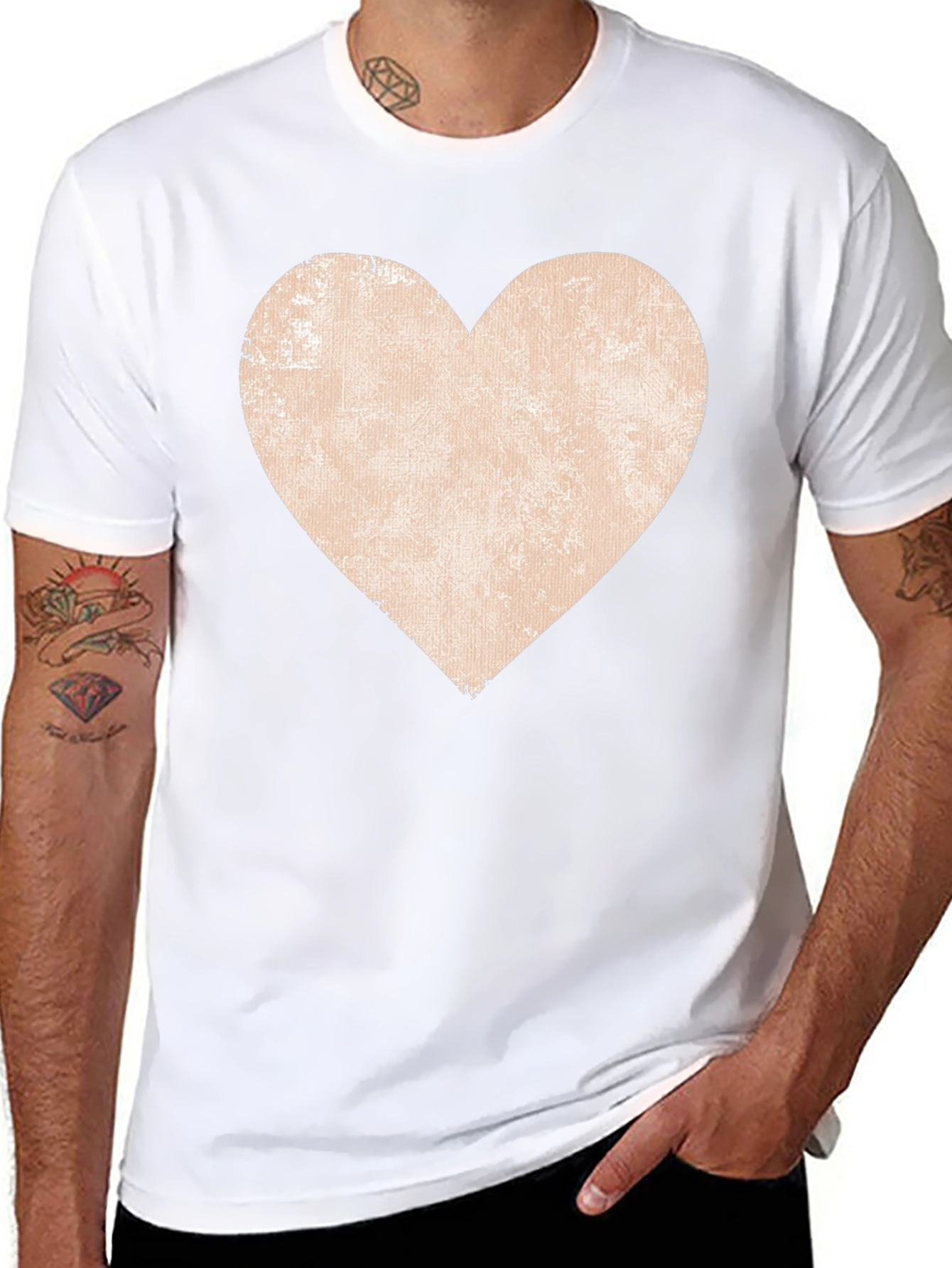 Distressed Heart Graphic Tee - Casual Comfort