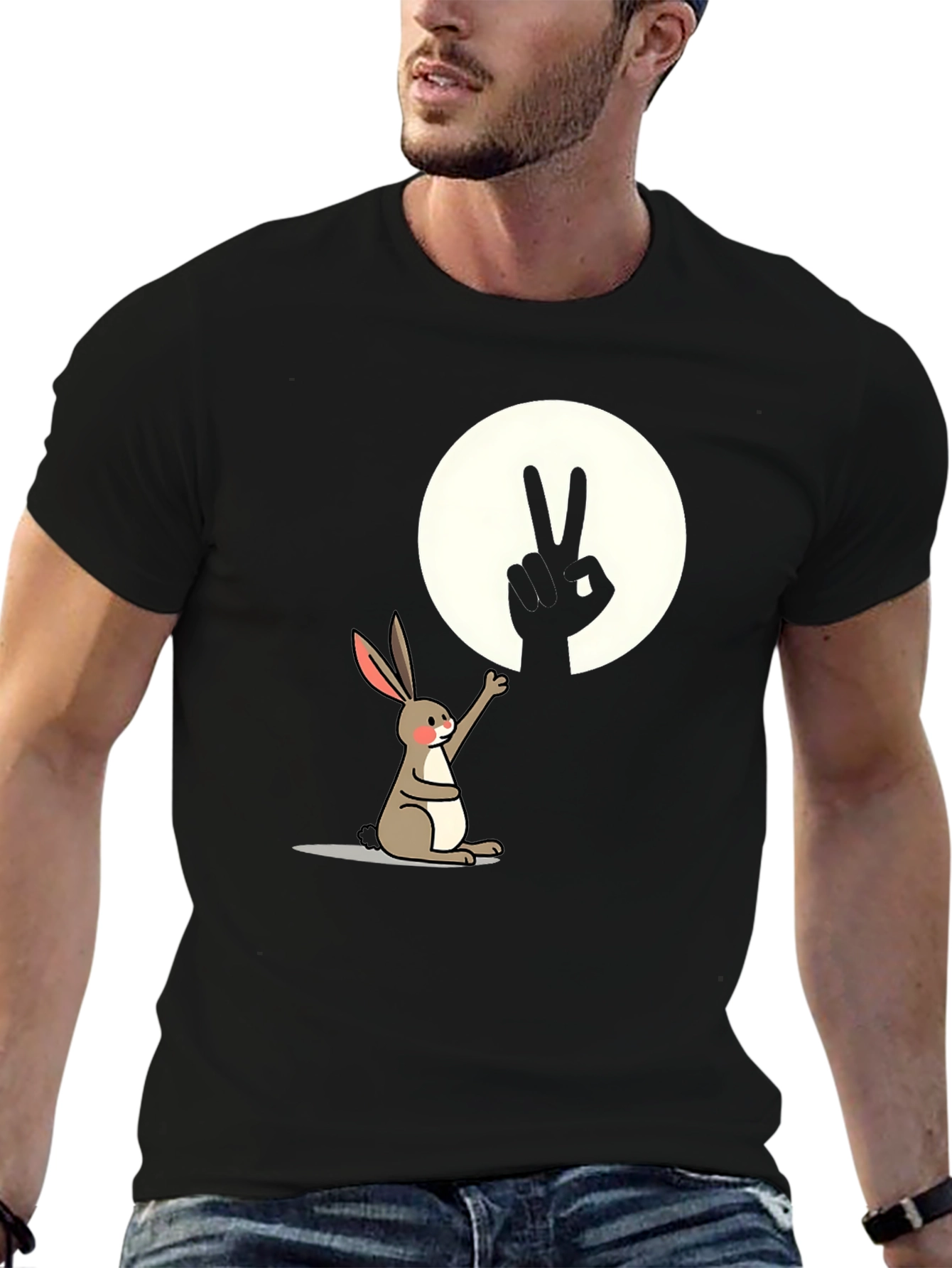 Peace Rabbit T-Shirt - Cute Animal Graphic Tee