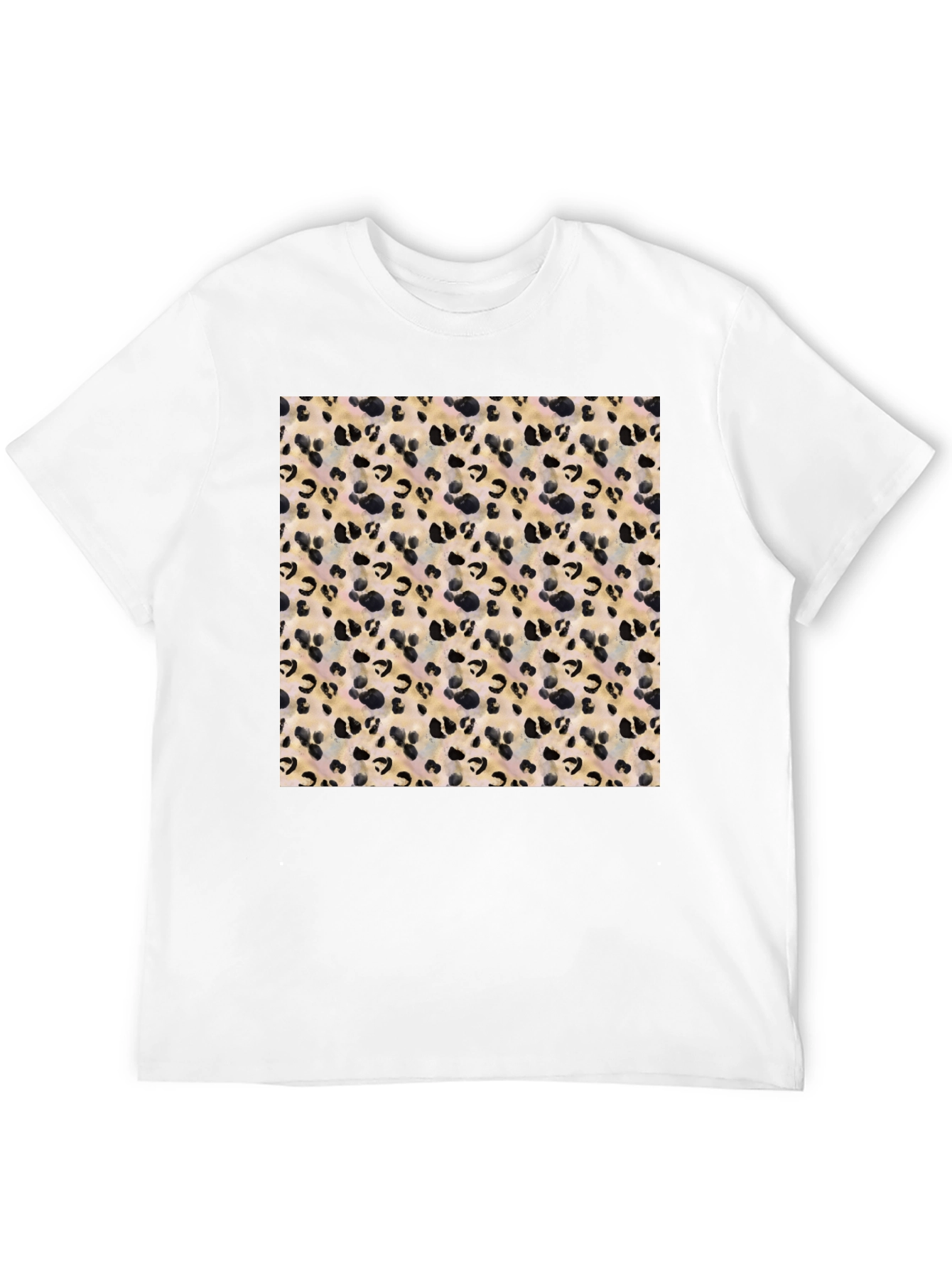 Trendy Leopard Print Black T-Shirt