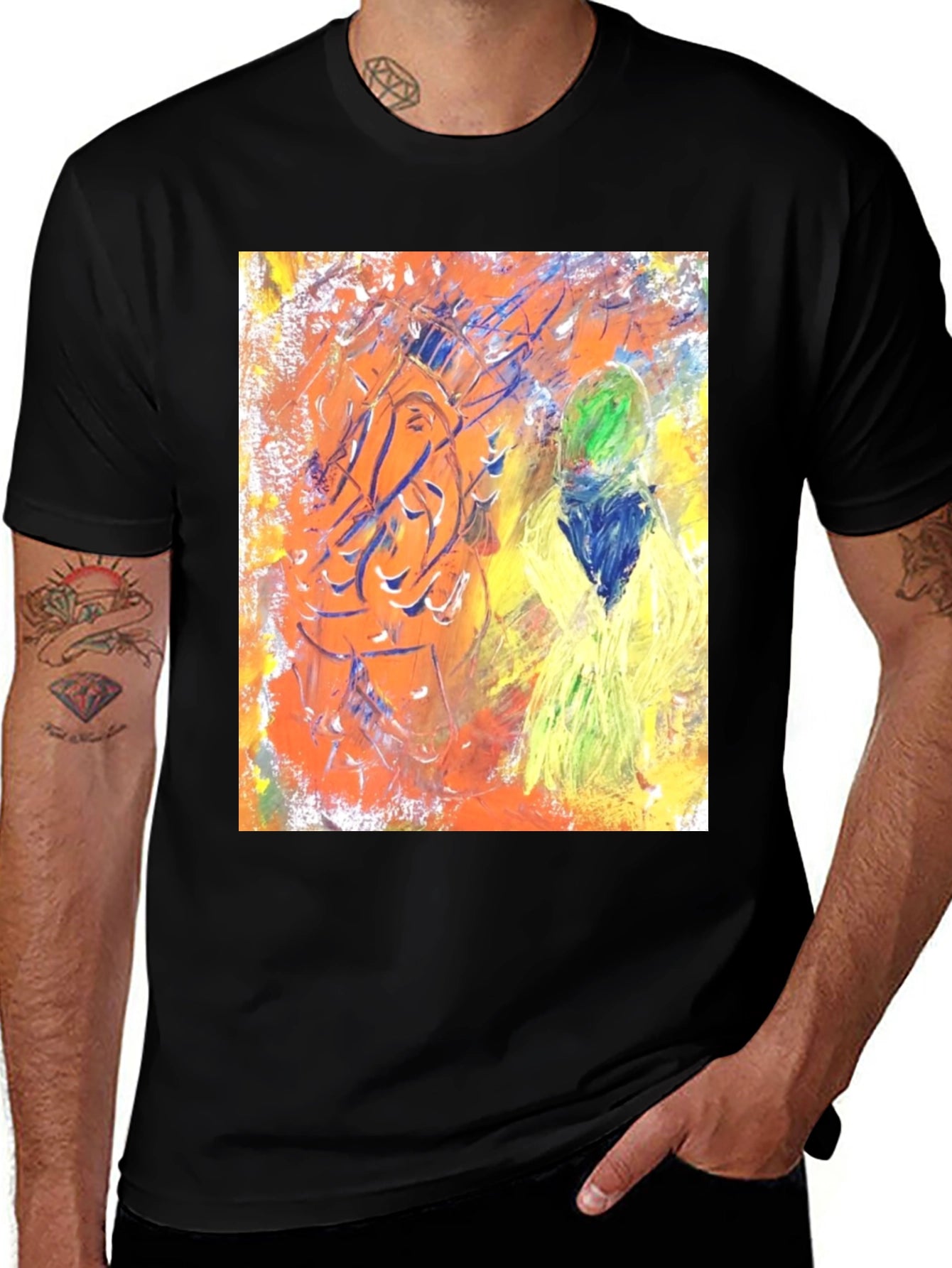 Abstract Art Graphic Tee - Unisex Black T-Shirt
