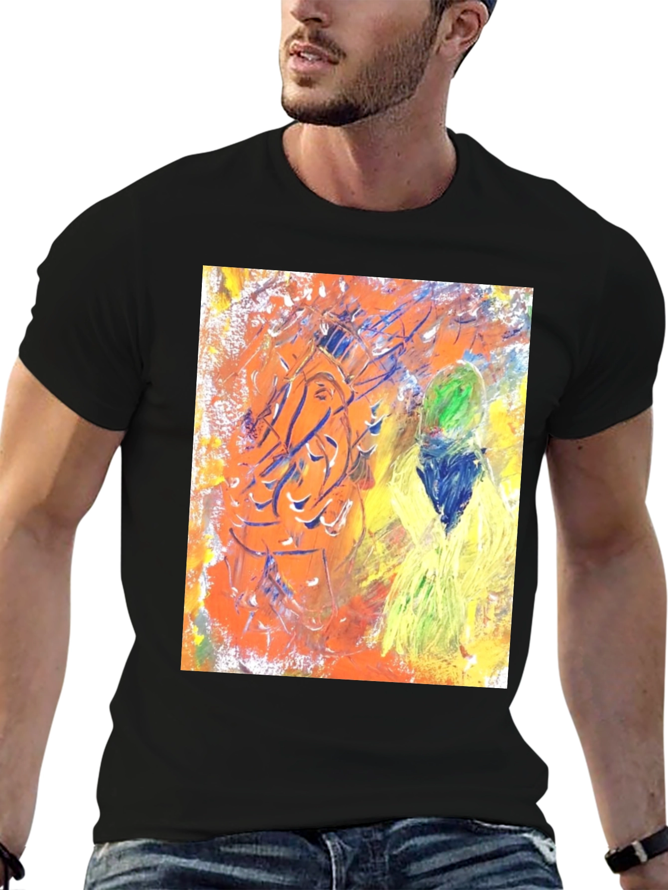 Abstract Art Graphic Tee - Unisex Black T-Shirt