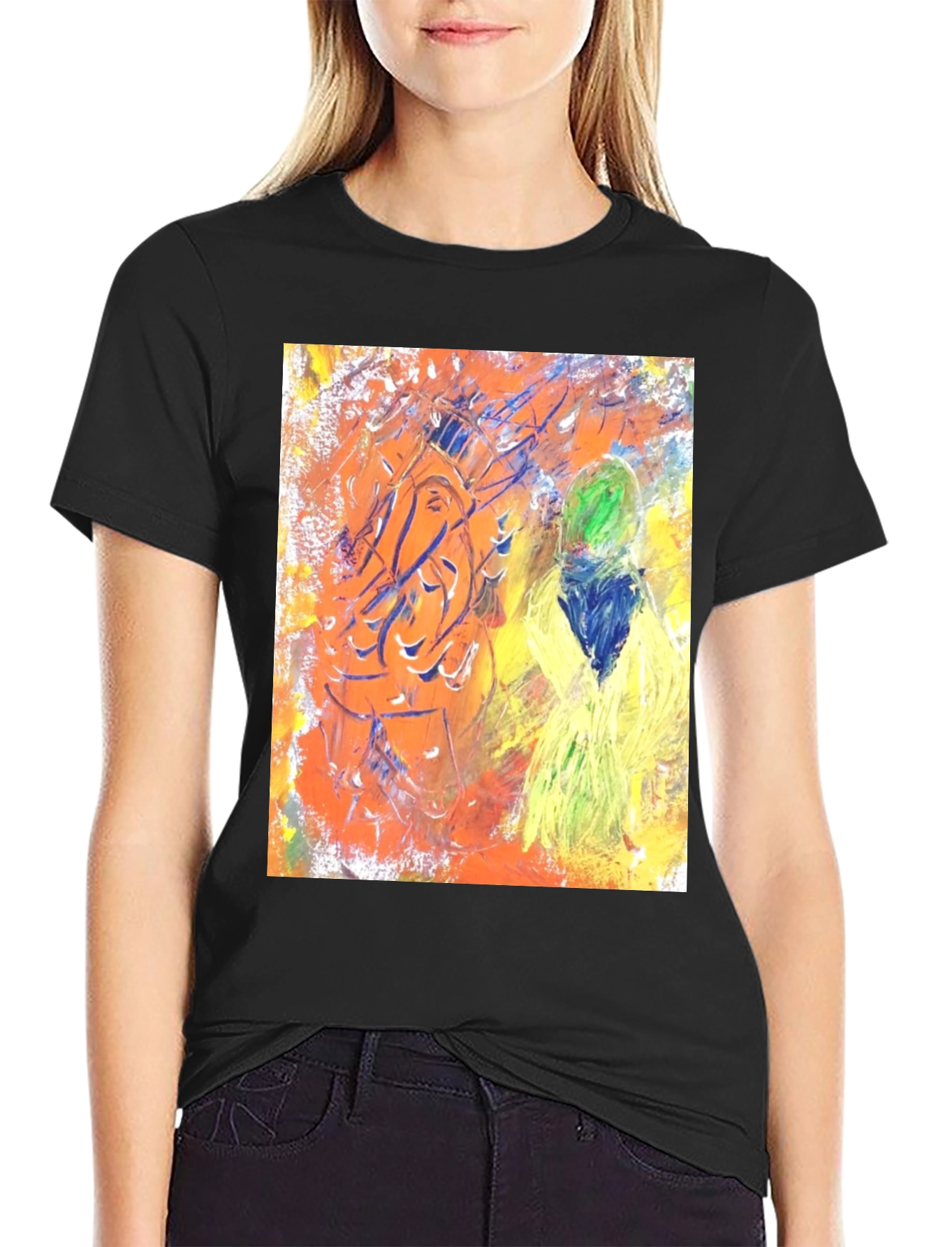 Abstract Art Graphic Tee - Unisex Black T-Shirt