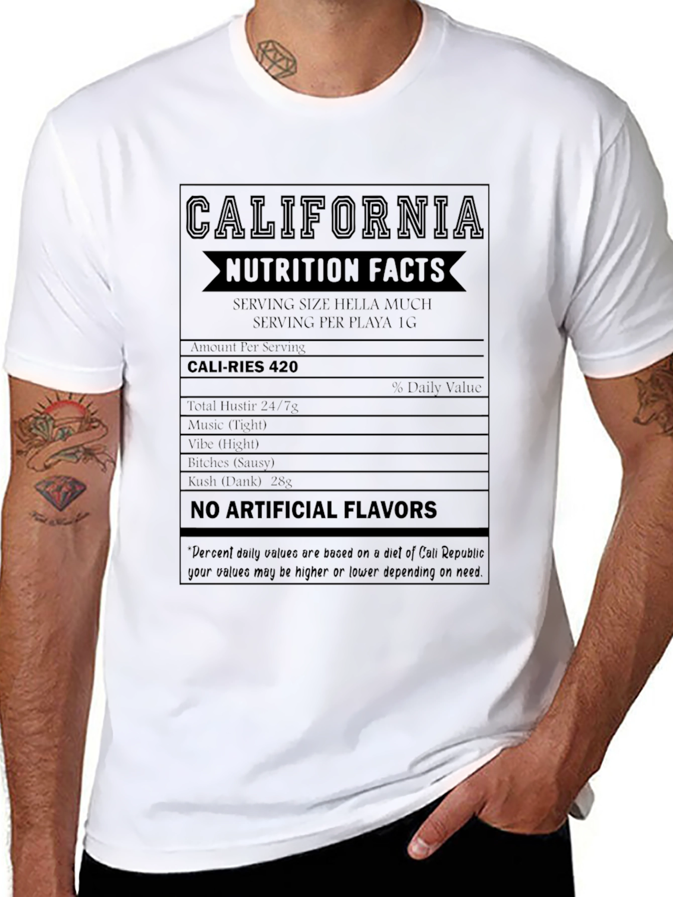 California Nutrition Facts Black T-Shirt