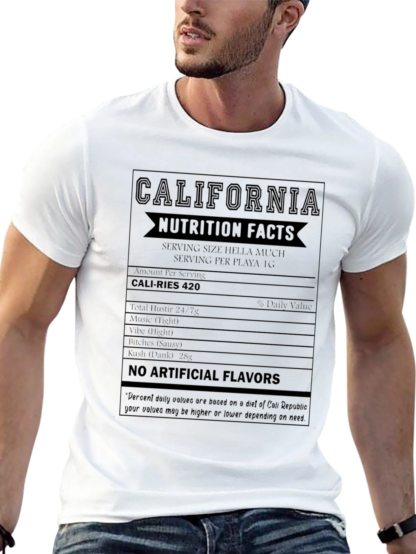 California Nutrition Facts Black T-Shirt