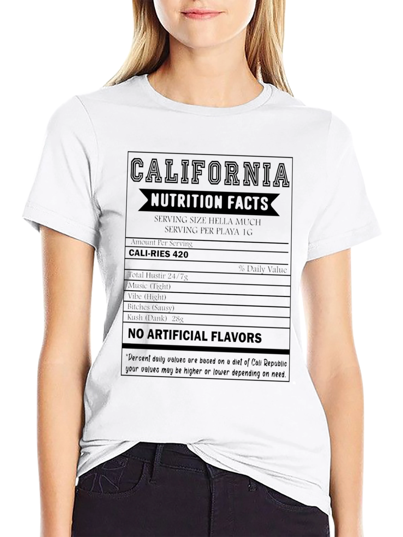 California Nutrition Facts Black T-Shirt