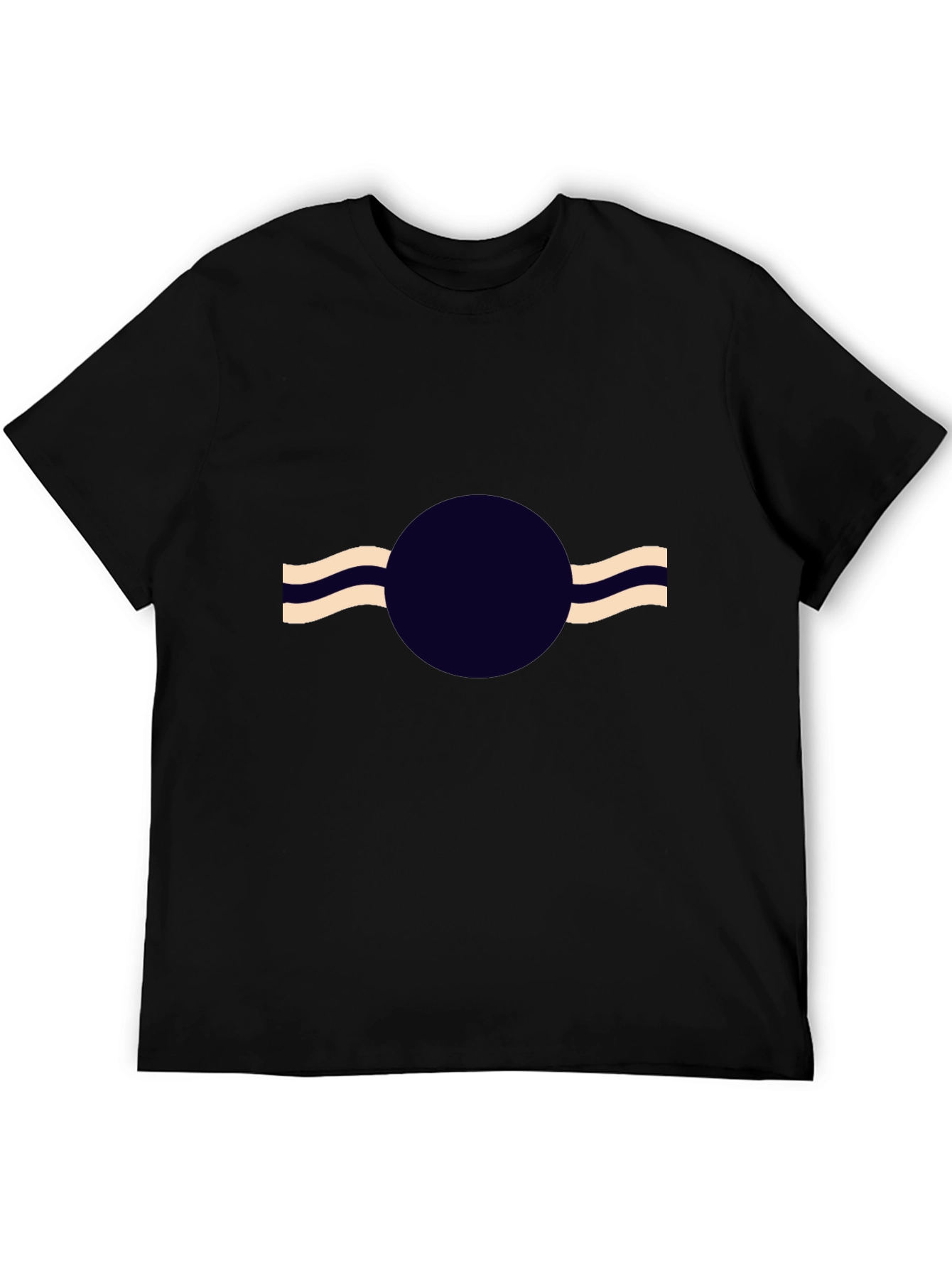 Abstract Circle Wave Black T-Shirt