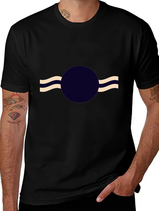 Abstract Circle Wave Black T-Shirt