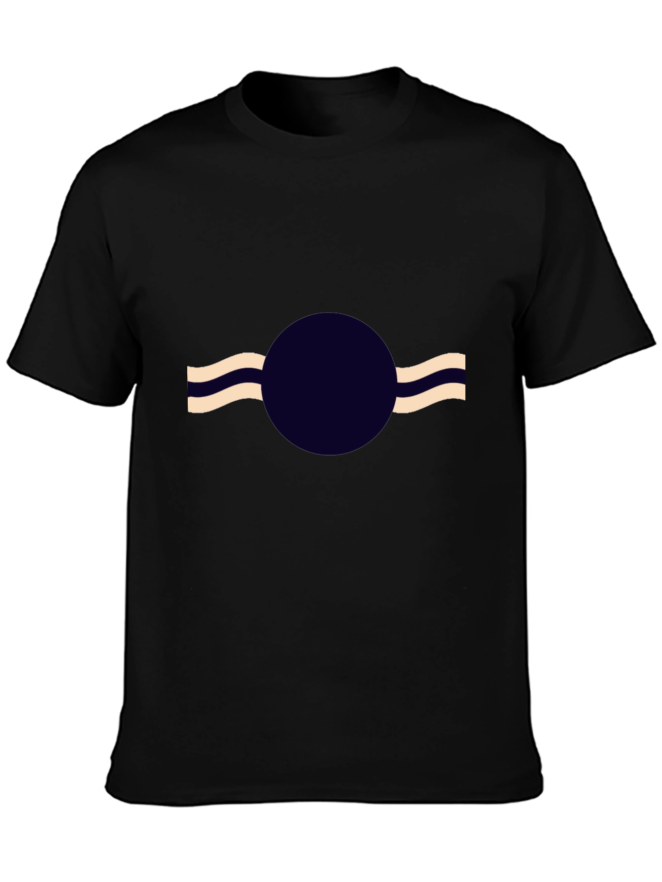 Abstract Circle Wave Black T-Shirt