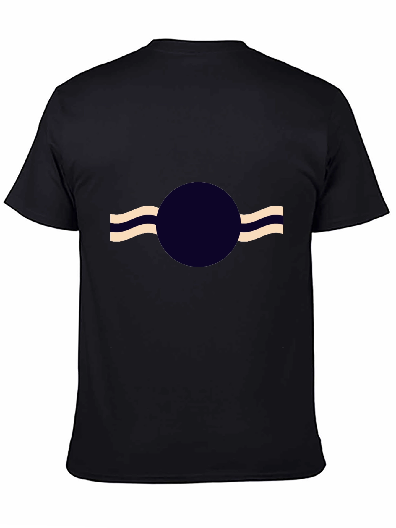 Abstract Circle Wave Black T-Shirt