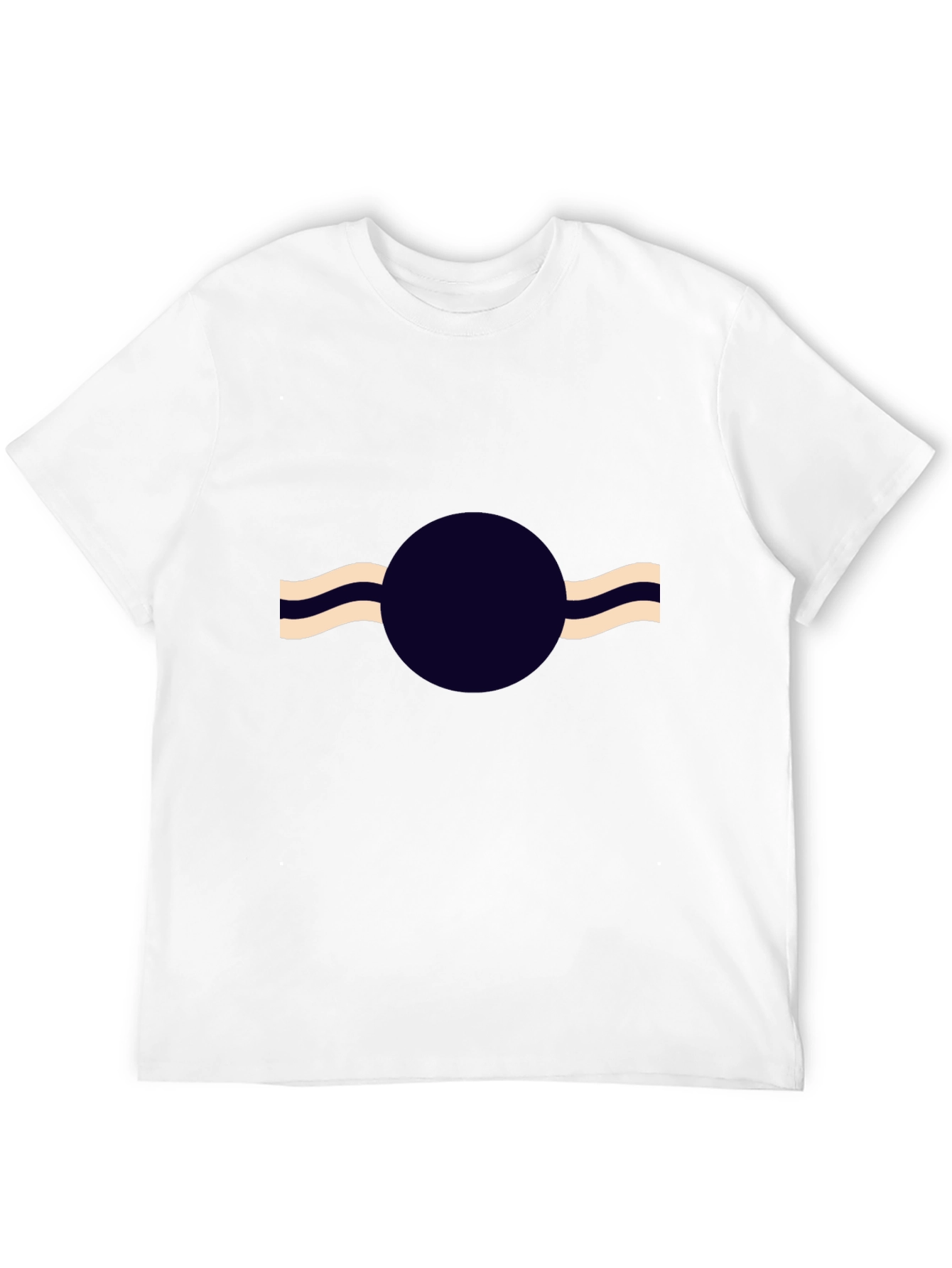 Abstract Circle Wave Black T-Shirt