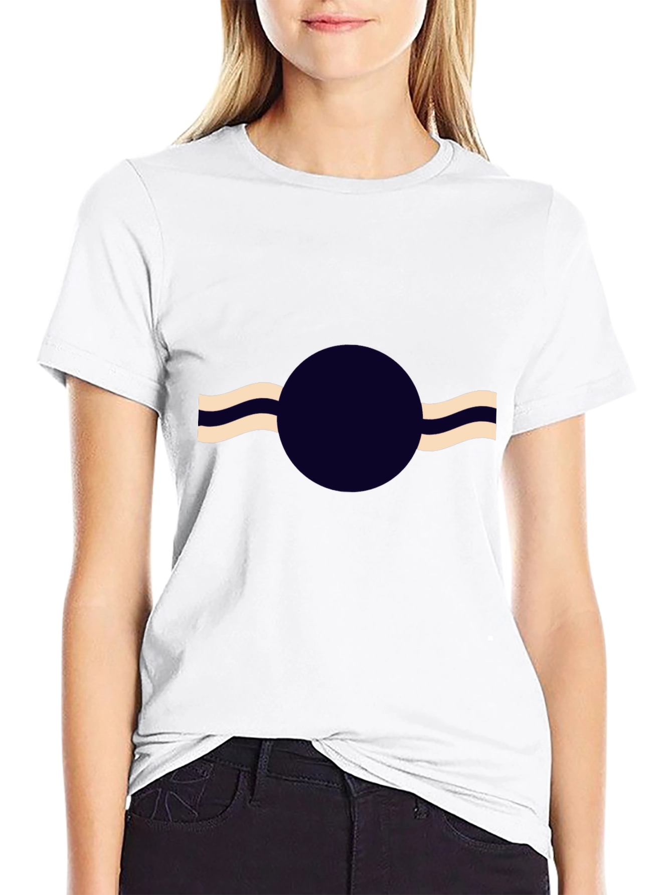 Abstract Circle Wave Black T-Shirt