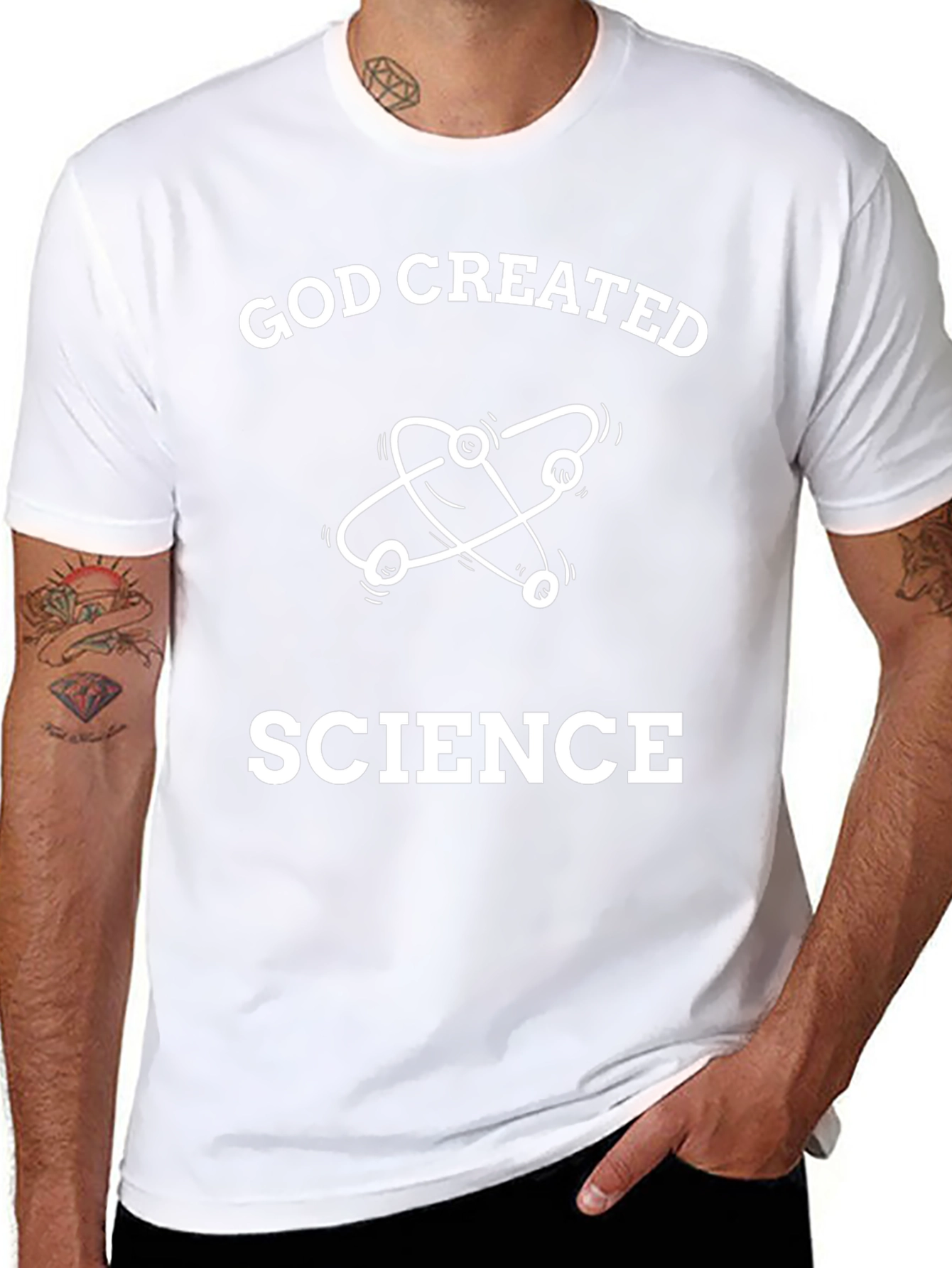 God Created Science T-Shirt Black Cotton Tee