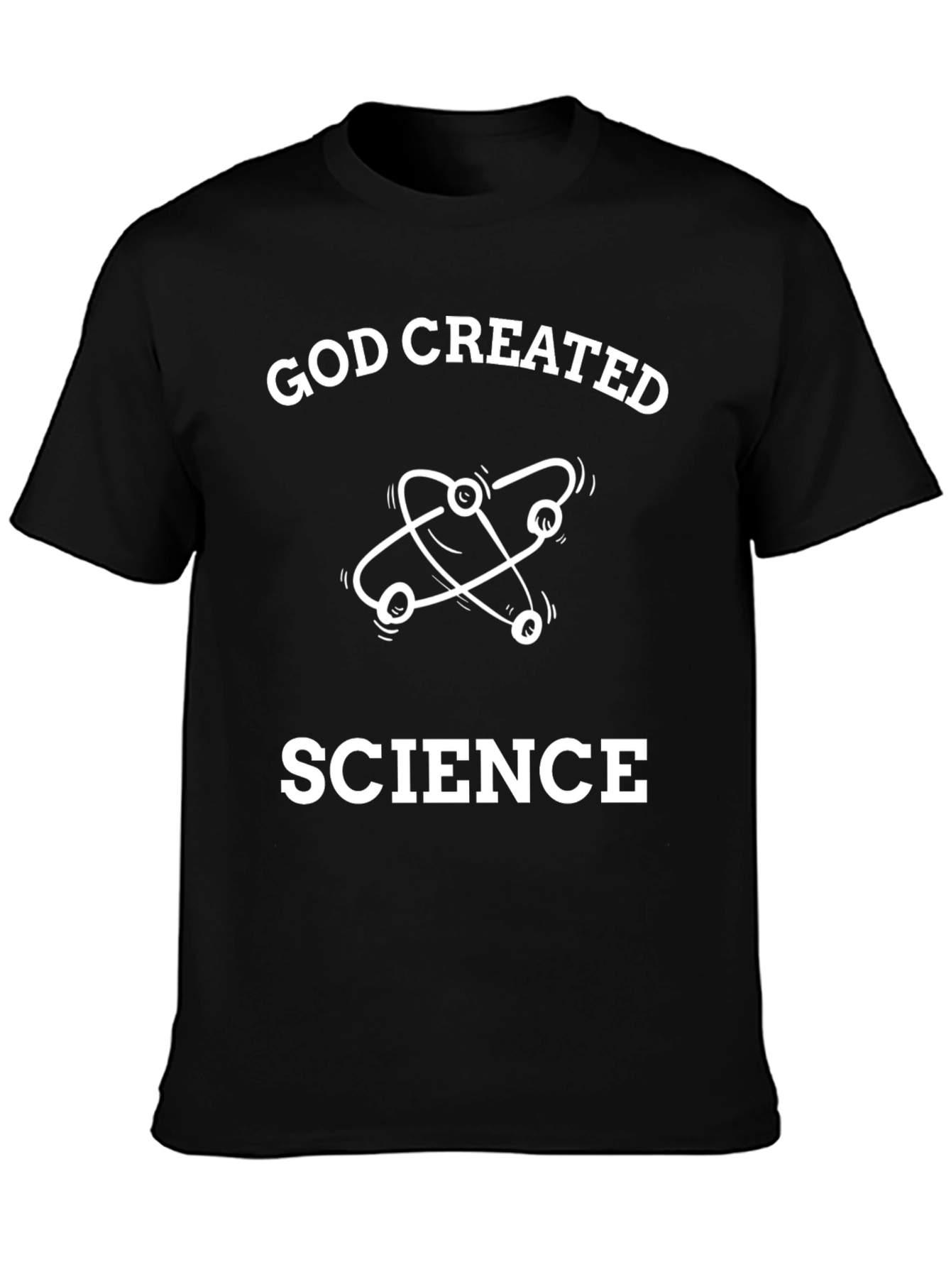 God Created Science T-Shirt Black Cotton Tee