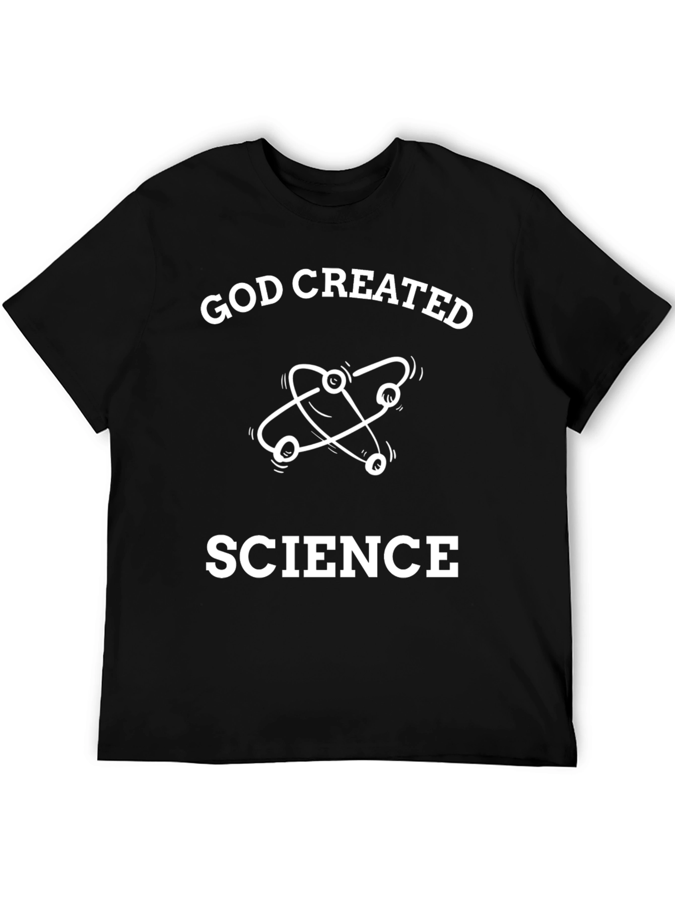 God Created Science T-Shirt Black Cotton Tee