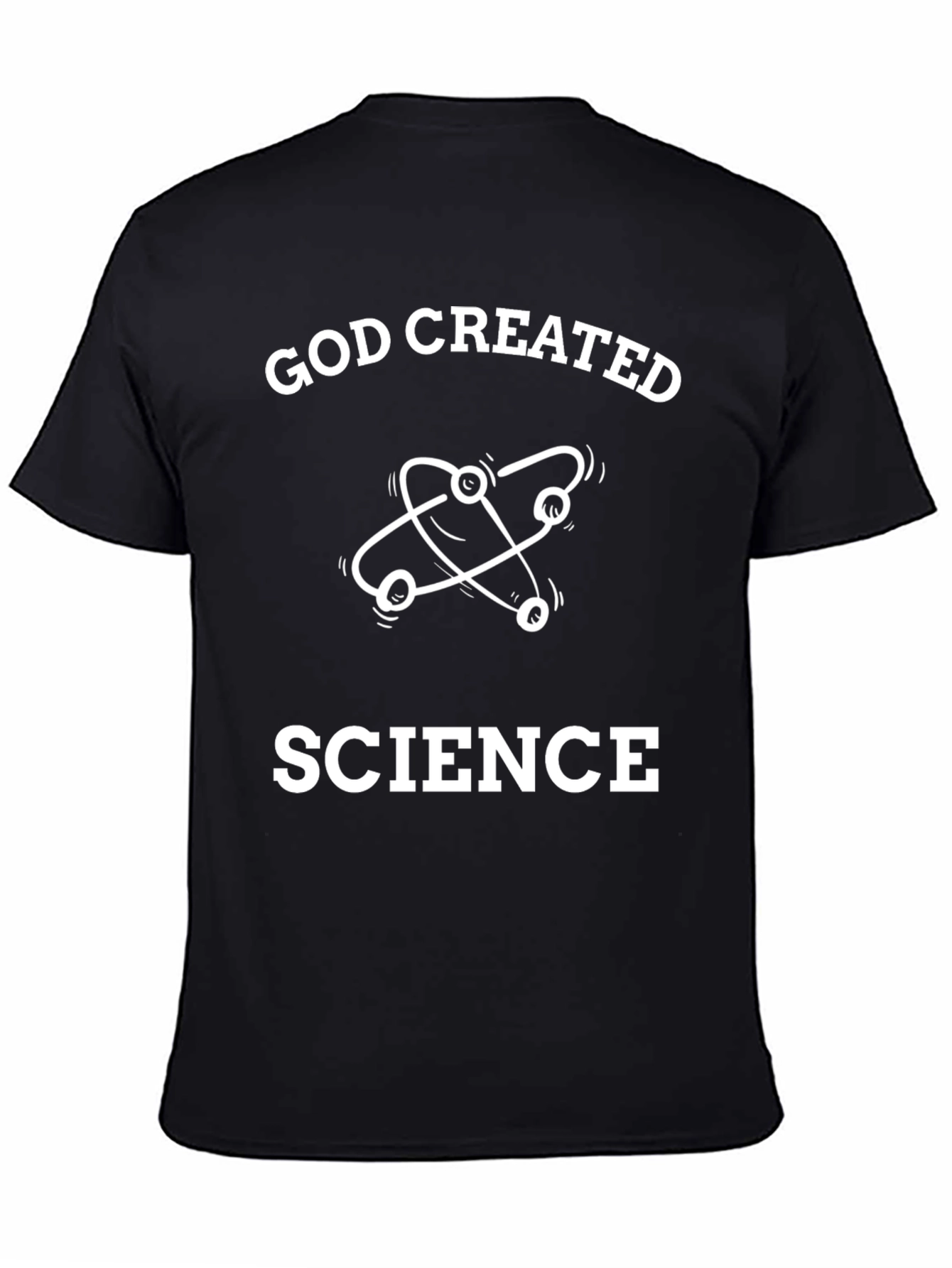 God Created Science T-Shirt Black Cotton Tee