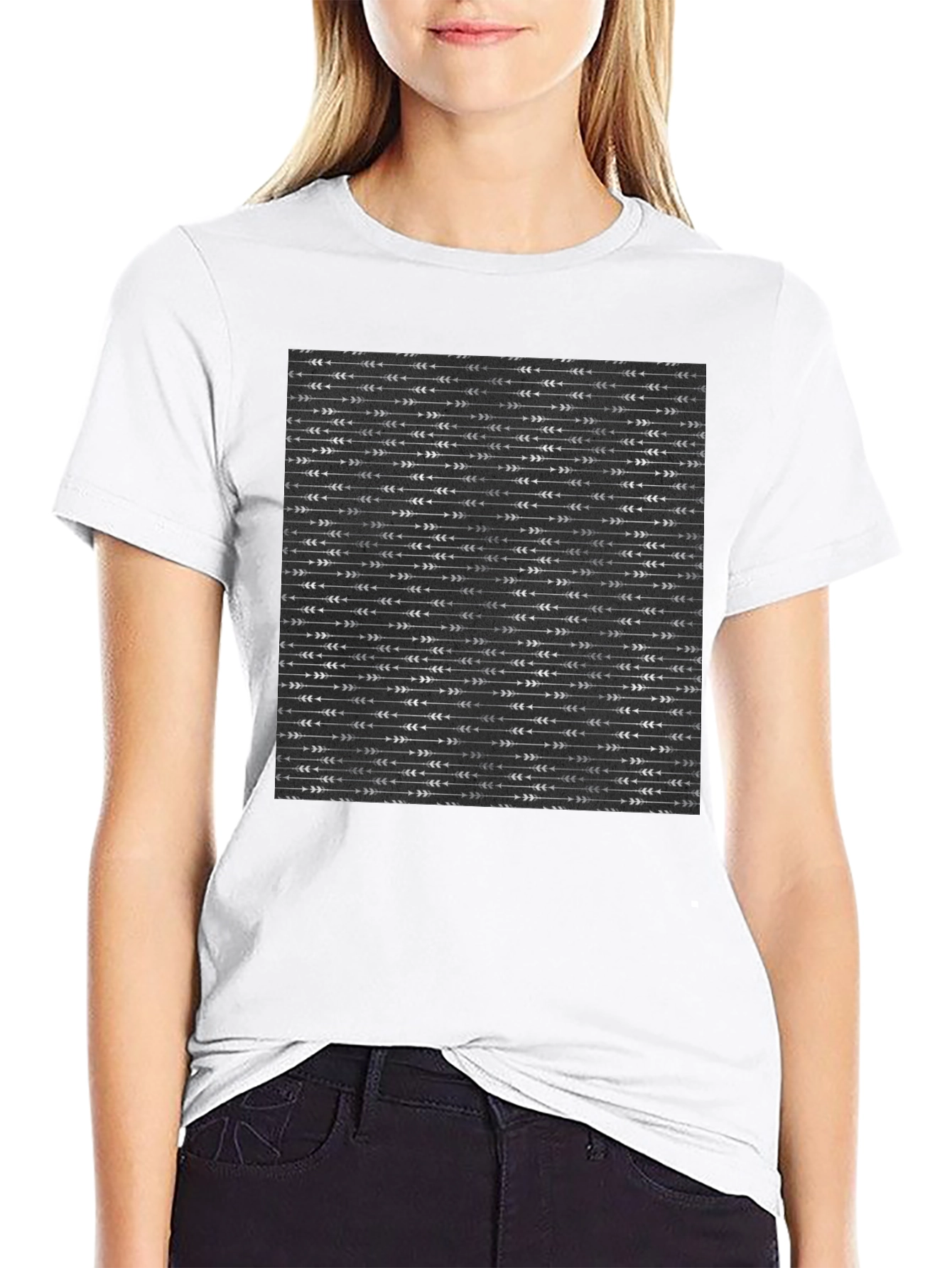 Arrow Pattern Black T-Shirt