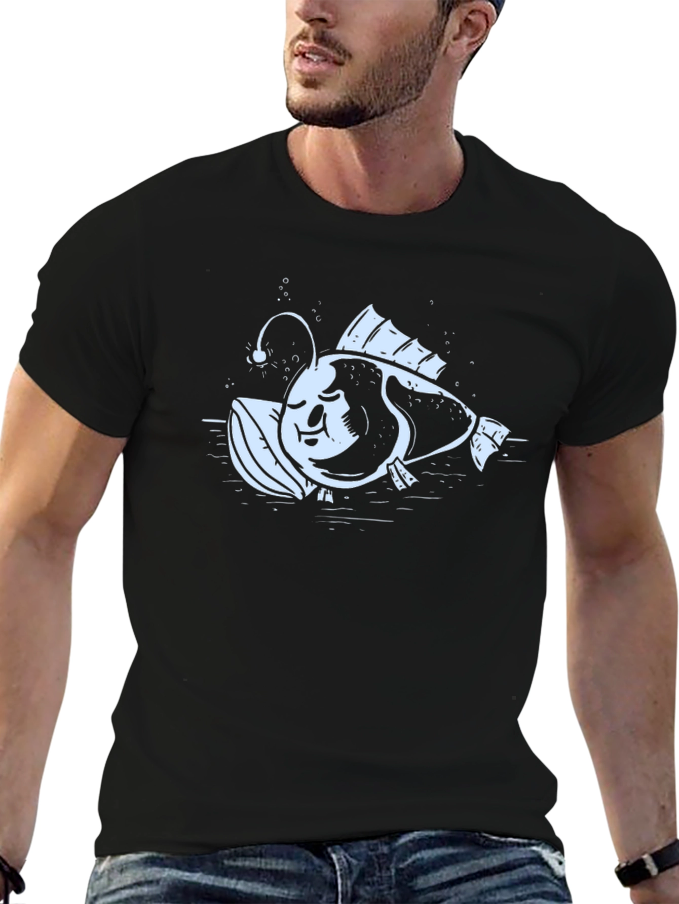 Angler Fish Graphic Tee - Unique Design