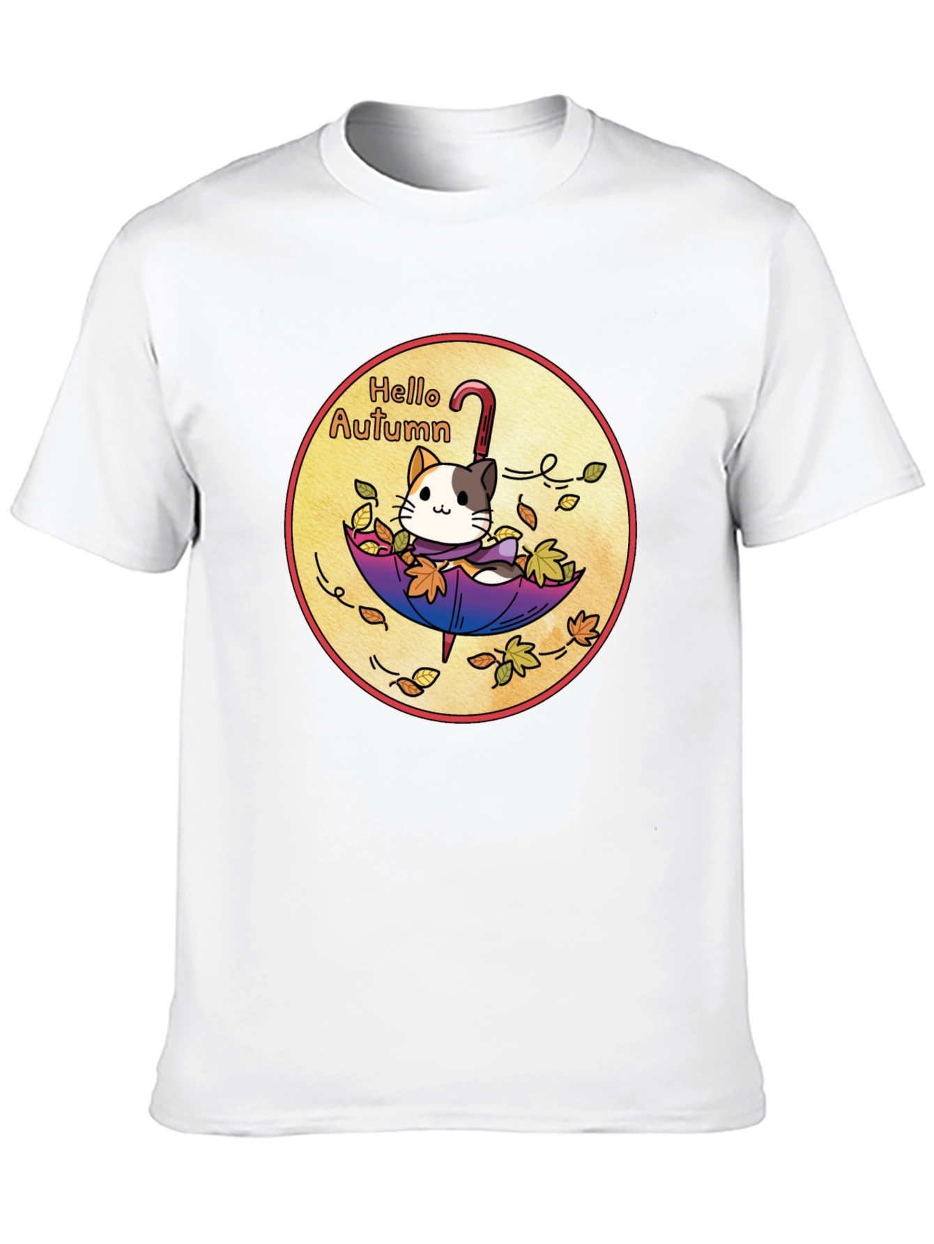Hello Autumn Cat T-Shirt - Unique Fall Design