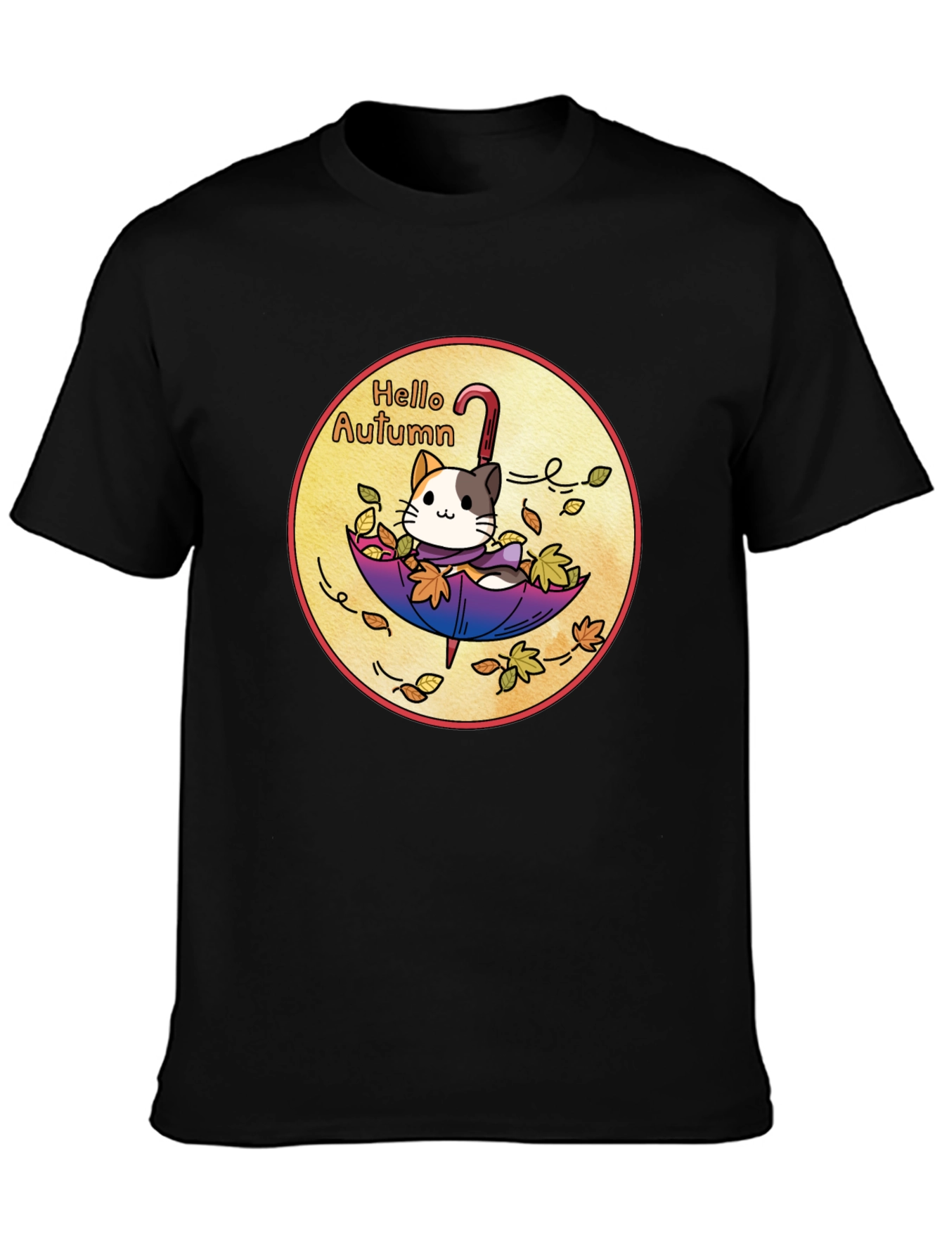 Hello Autumn Cat T-Shirt - Unique Fall Design
