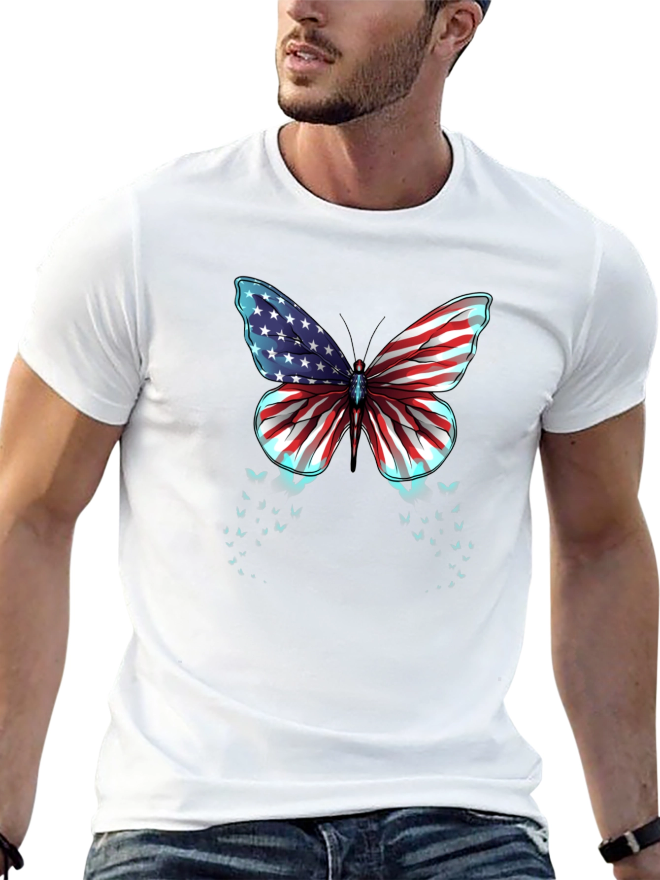 American Flag Butterfly Graphic Tee