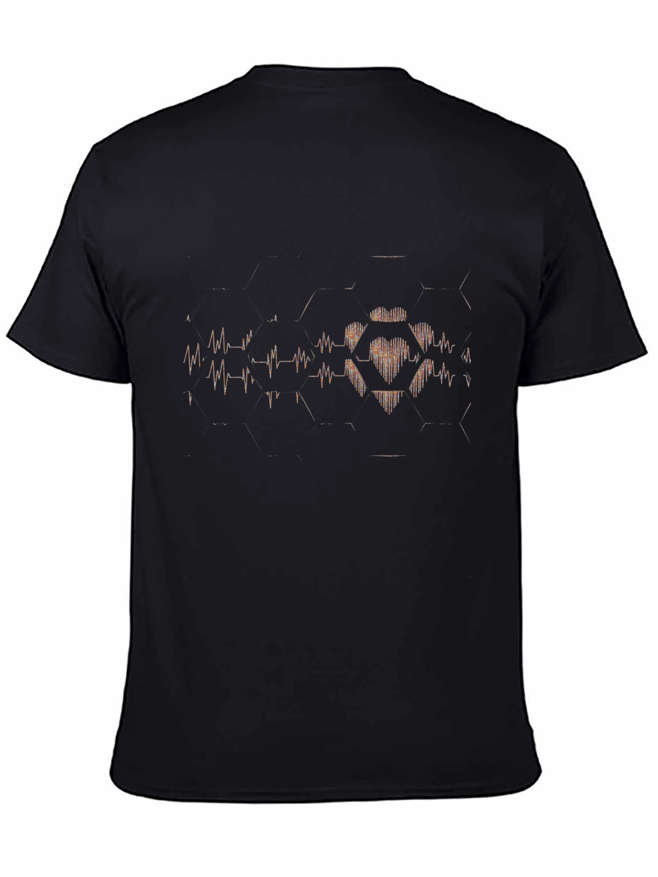 Heartbeat Graphic Tee - Stylish Black T-Shirt