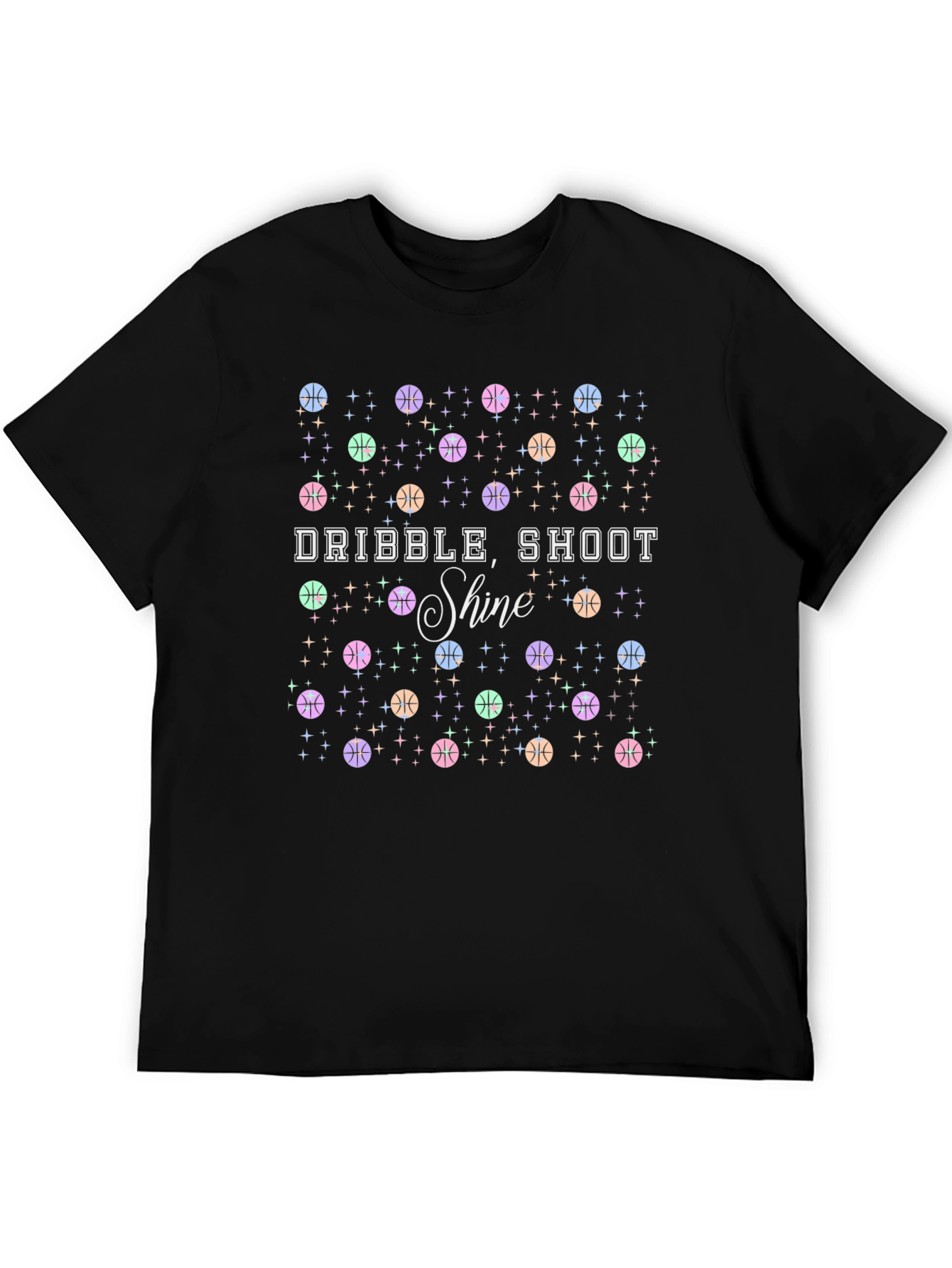 Dribble Shoot Shine Basketball Graphic Tee