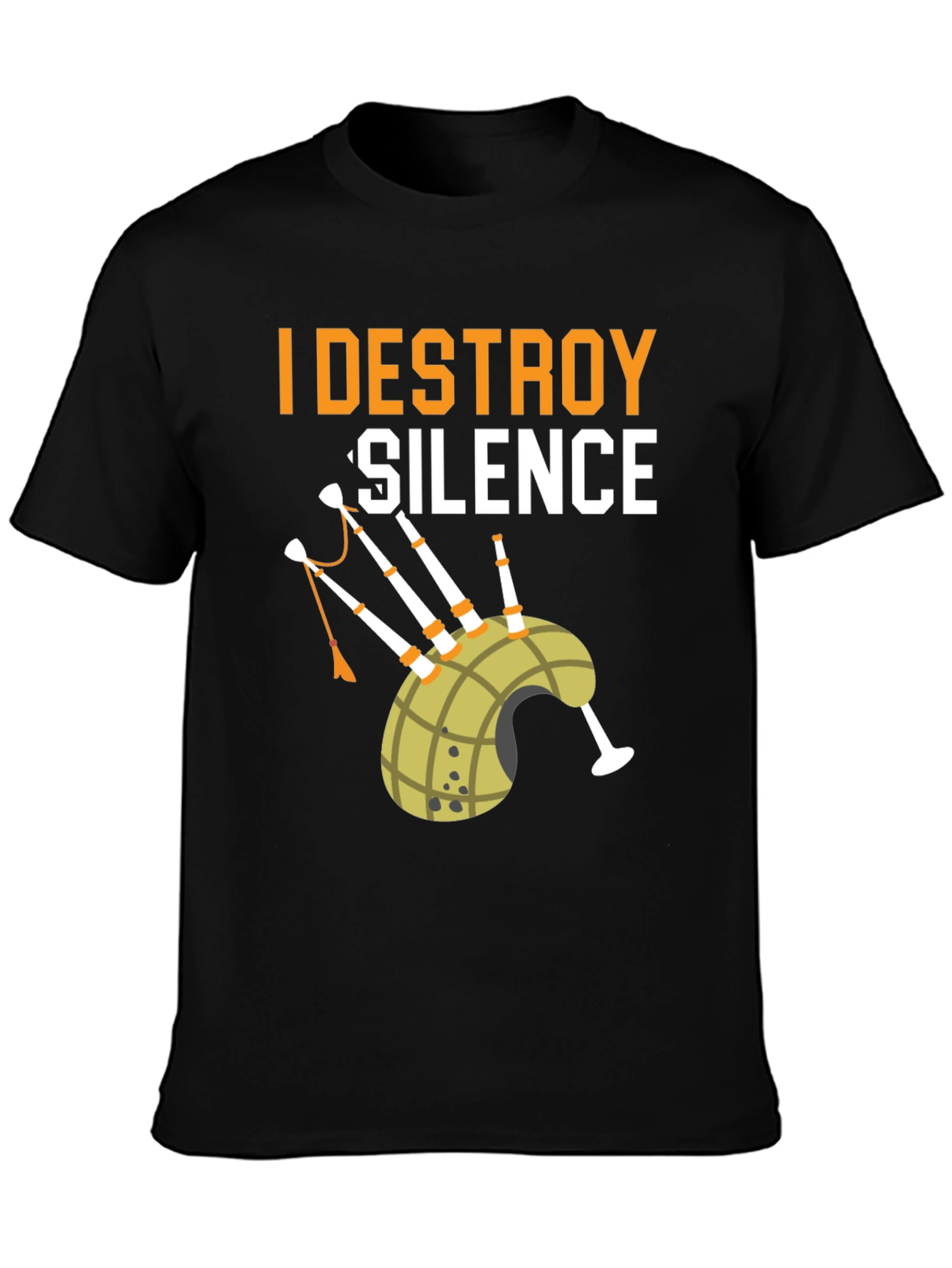 I Destroy Silence Bagpipe Graphic Tee