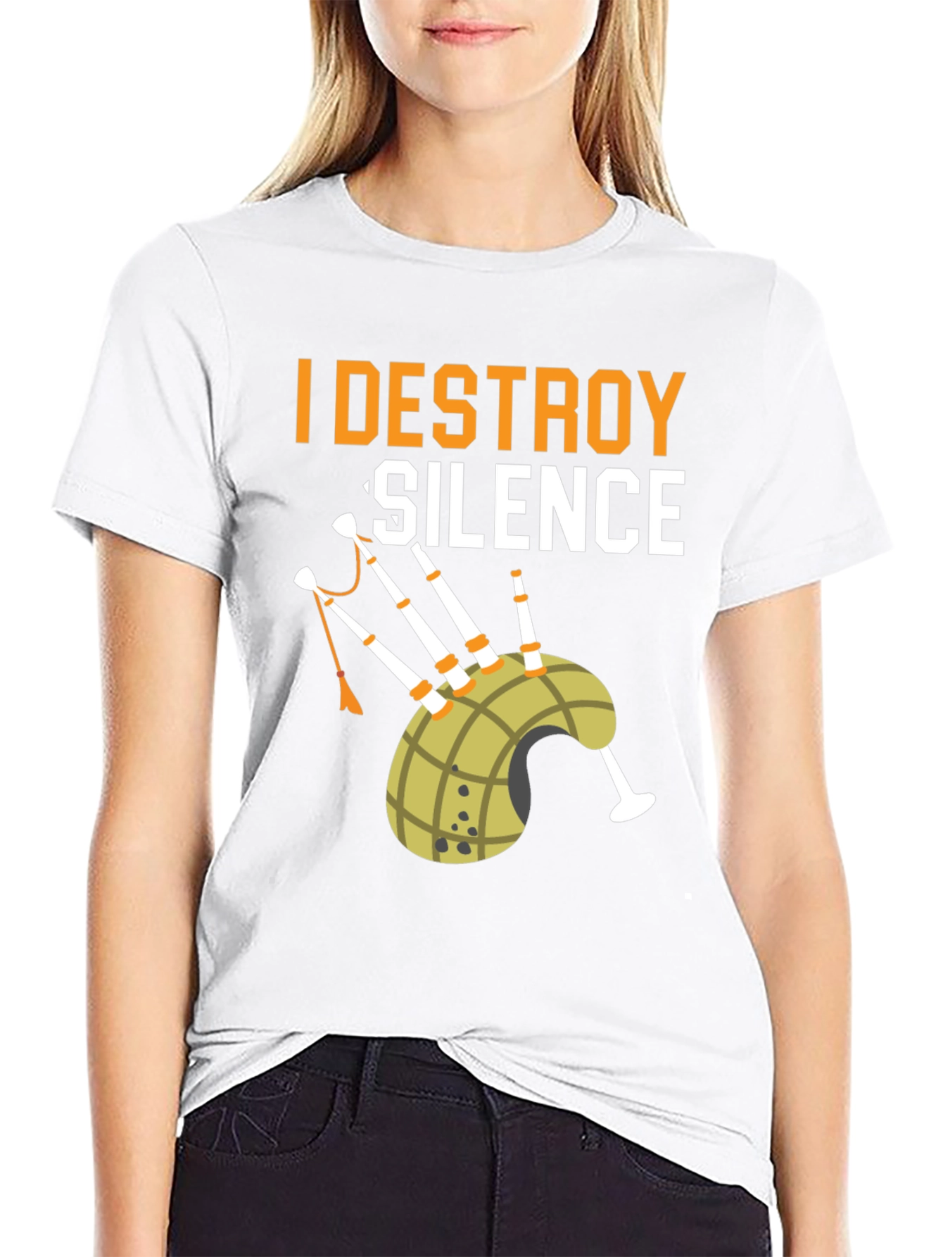 I Destroy Silence Bagpipe Graphic Tee