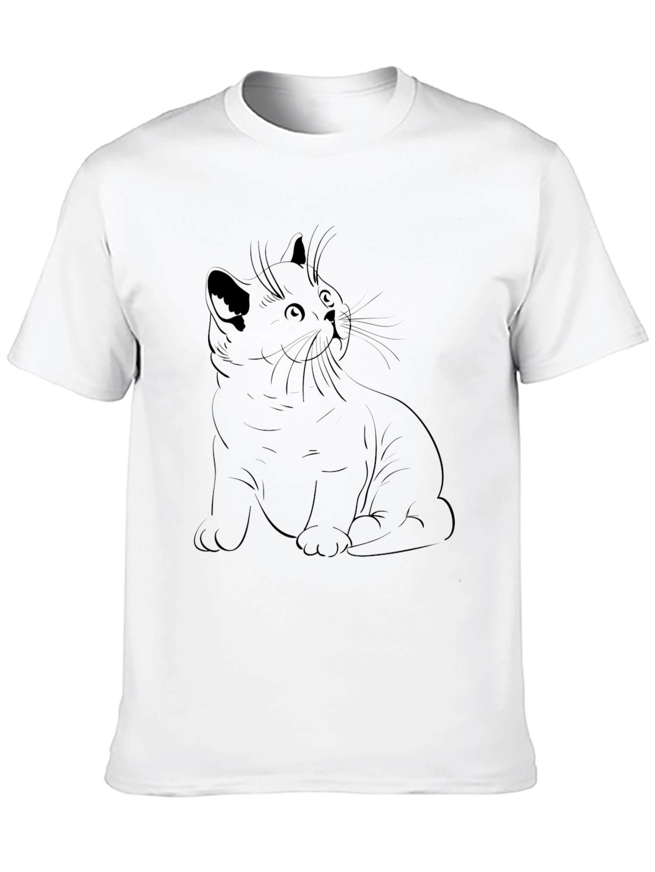 Black Cat Outline Graphic Tee | Modern Unisex Fit