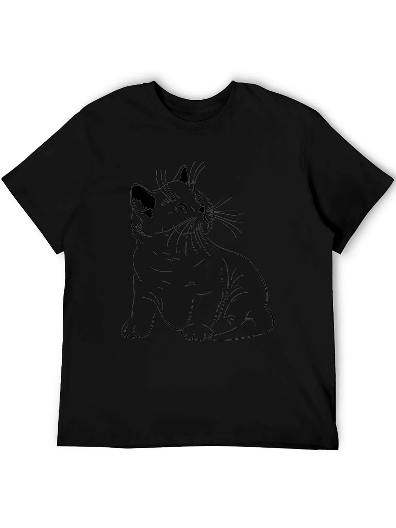 Black Cat Outline Graphic Tee | Modern Unisex Fit