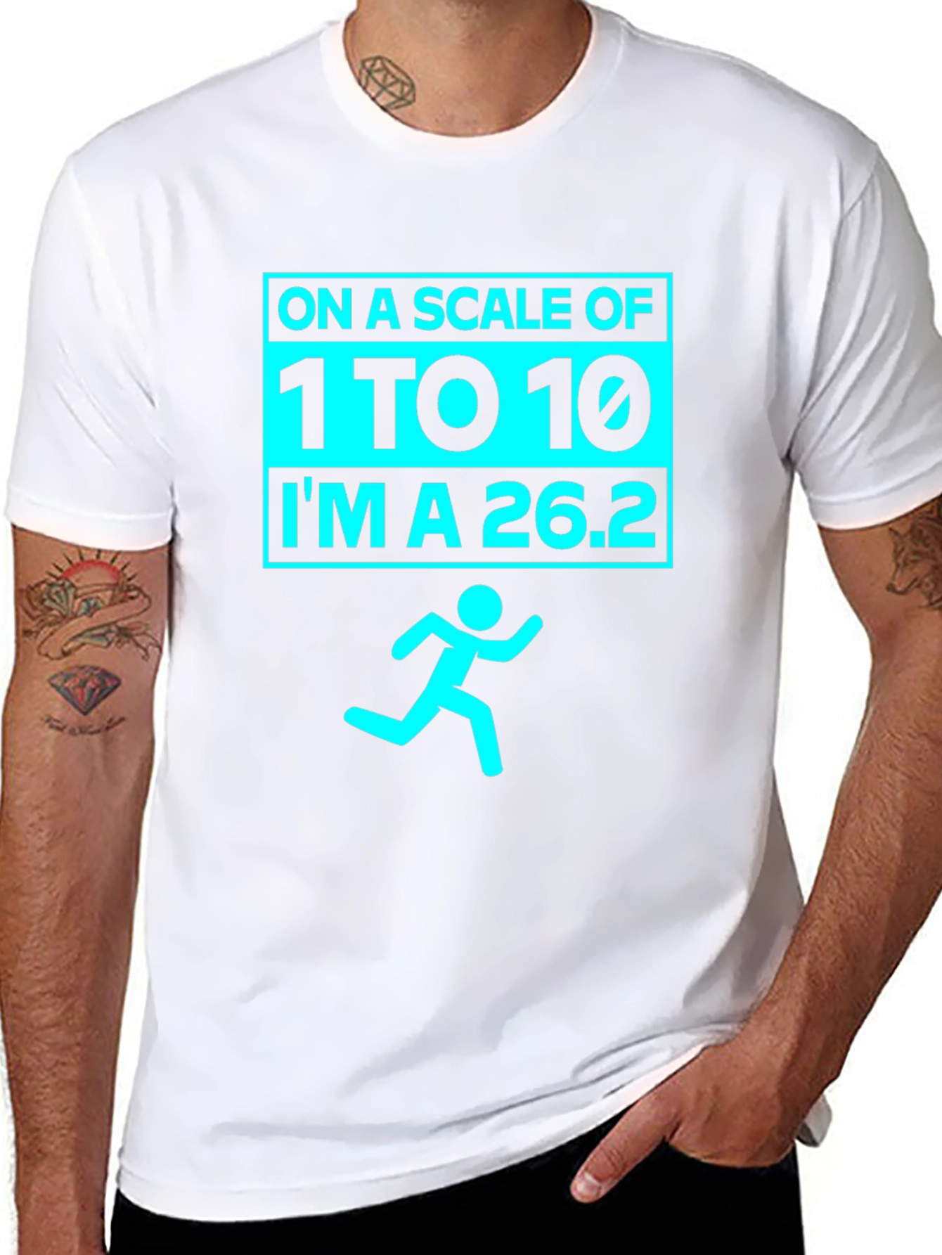 Marathoners Humor Tee - Running Scale 26.2