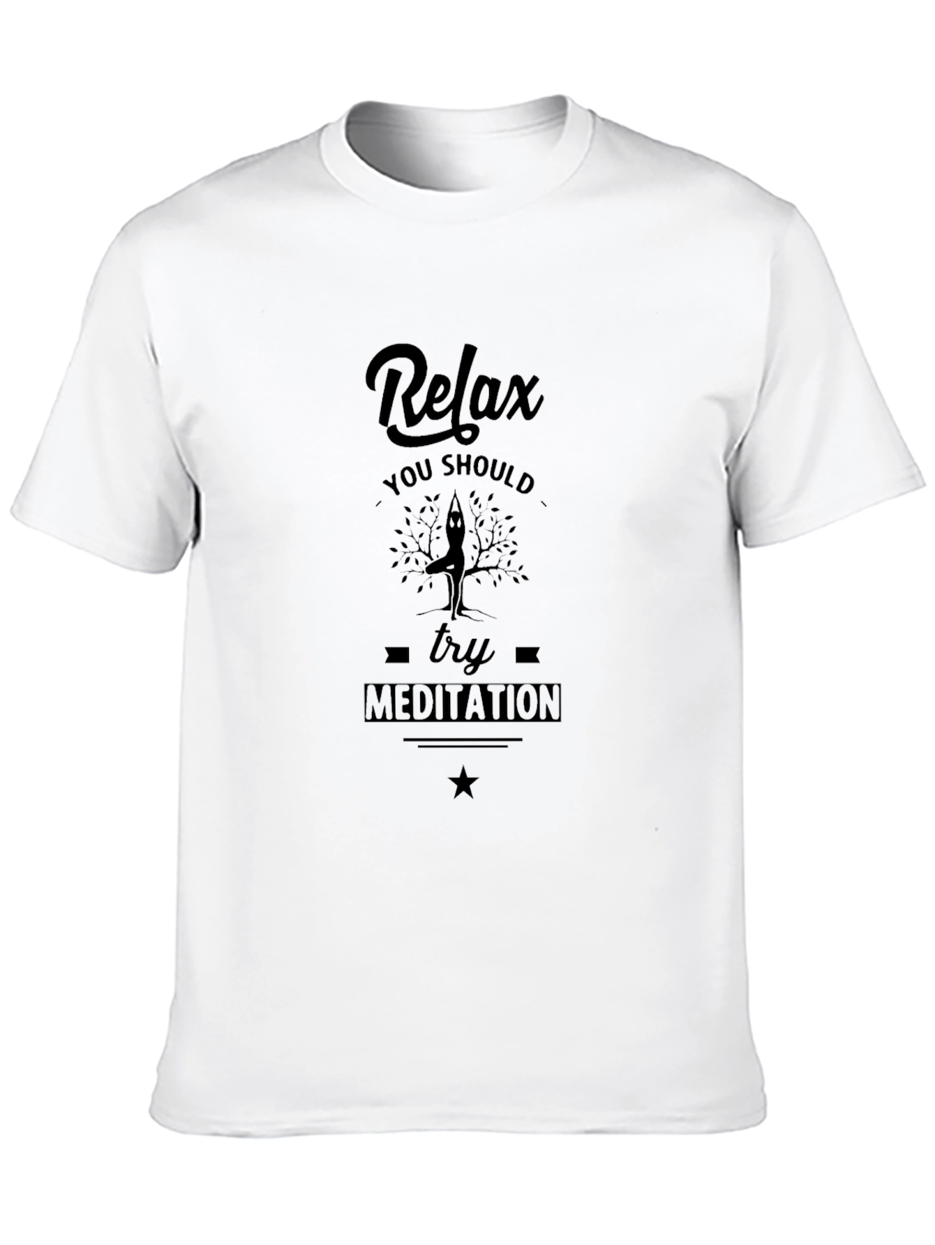 Relax Meditation Black T-Shirt