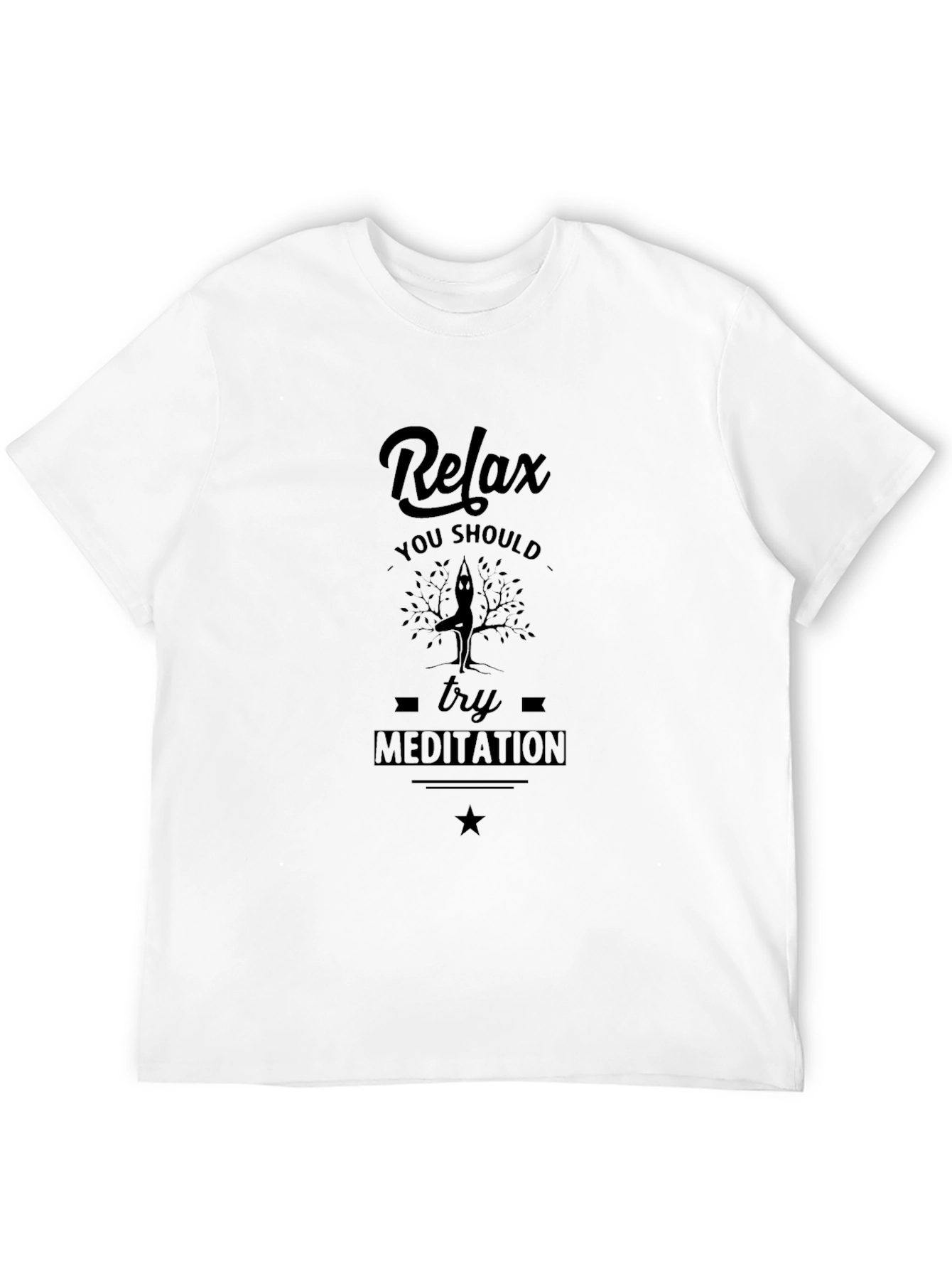 Relax Meditation Black T-Shirt