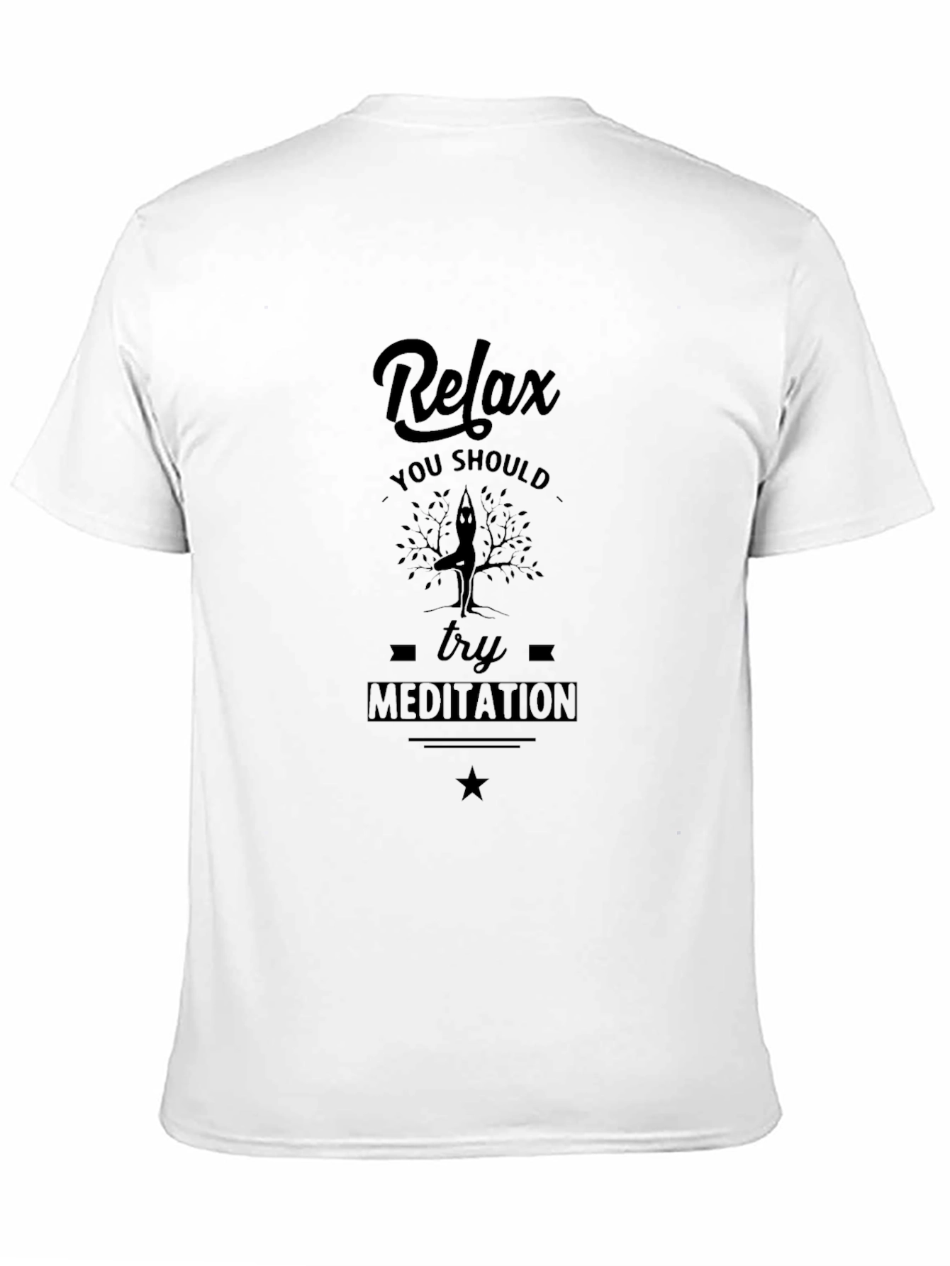 Relax Meditation Black T-Shirt