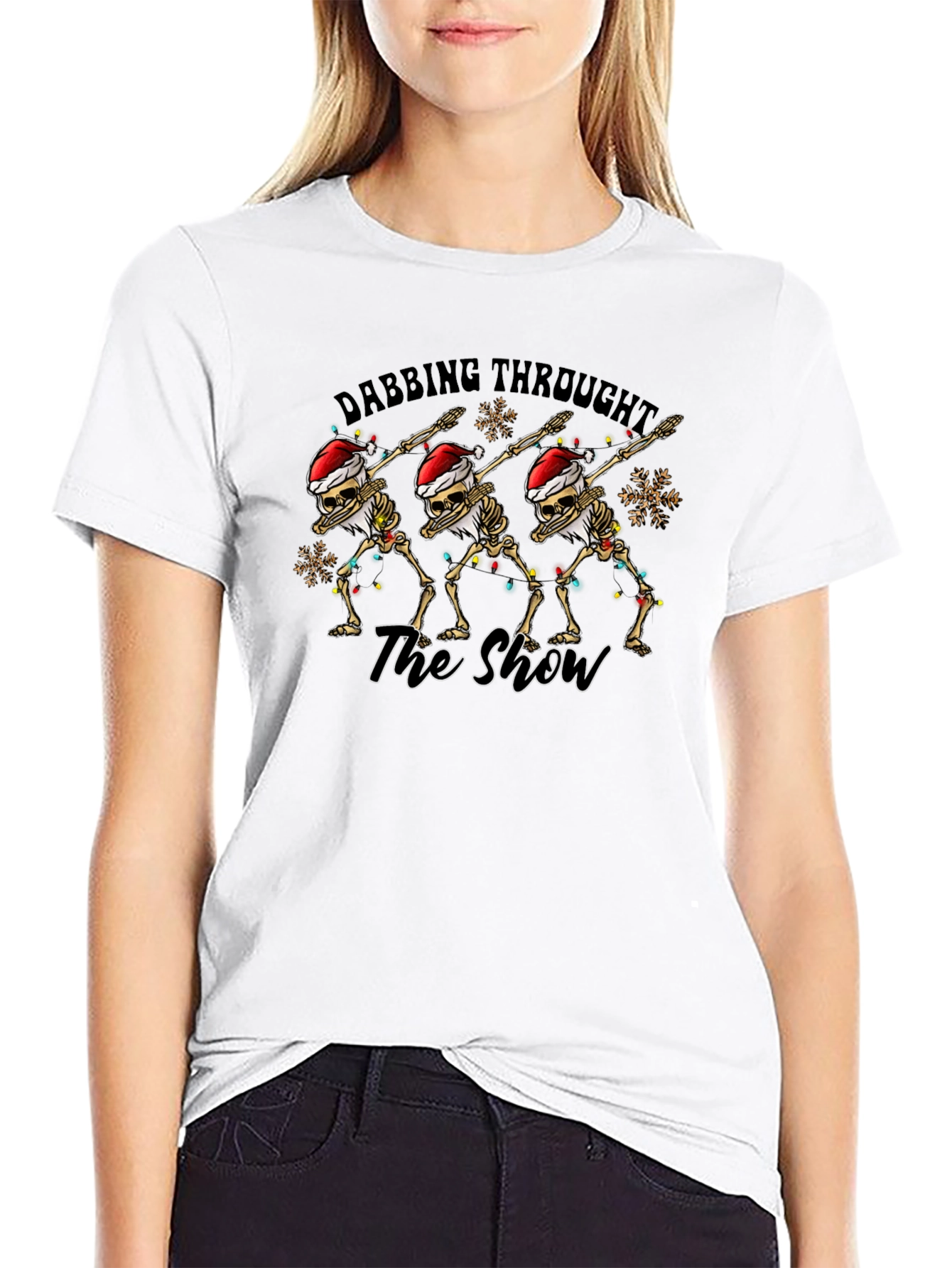 Dabbing Skeletons Christmas Graphic Tee