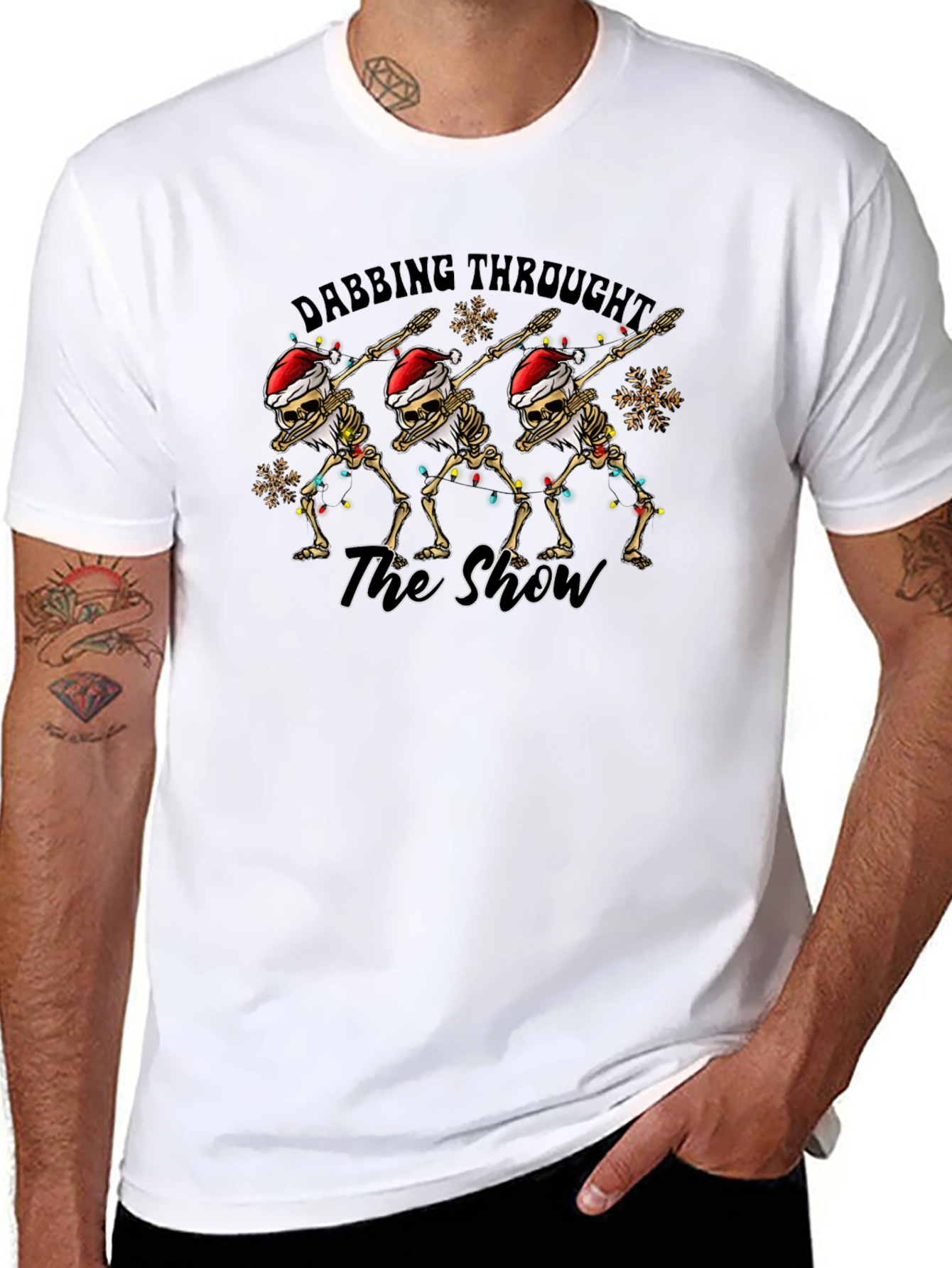 Dabbing Skeletons Christmas Graphic Tee