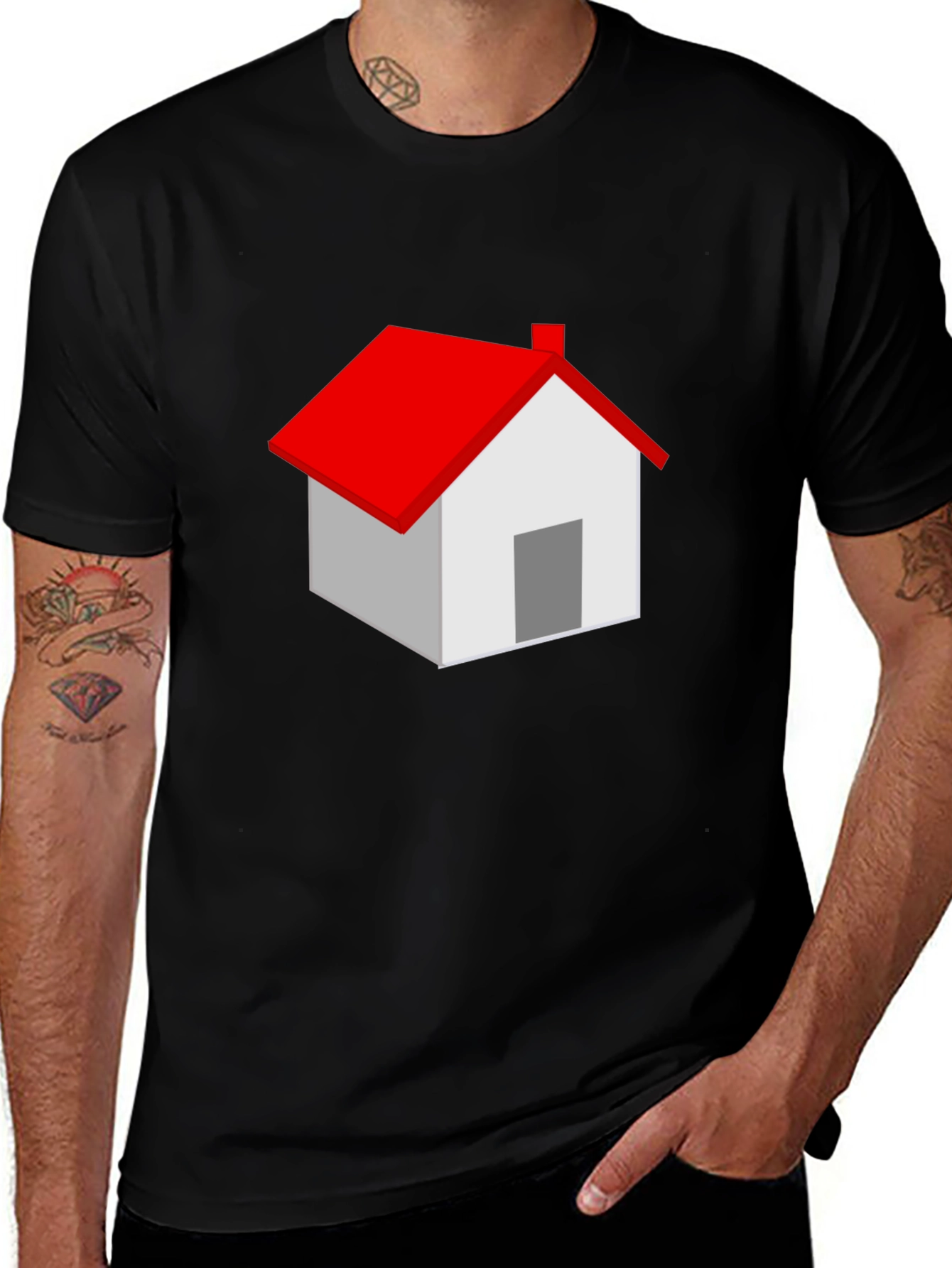House Graphic Black T-Shirt