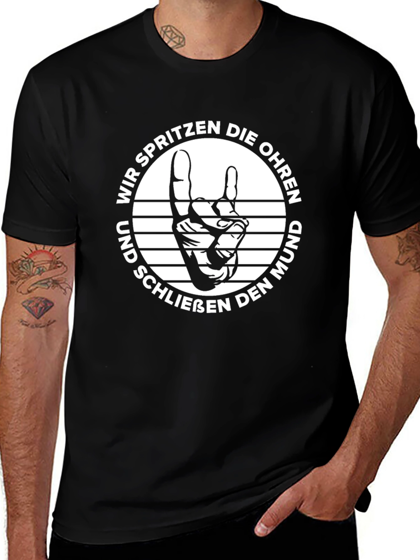 German Rock On T-Shirt - Wir Spritzen Die Ohren