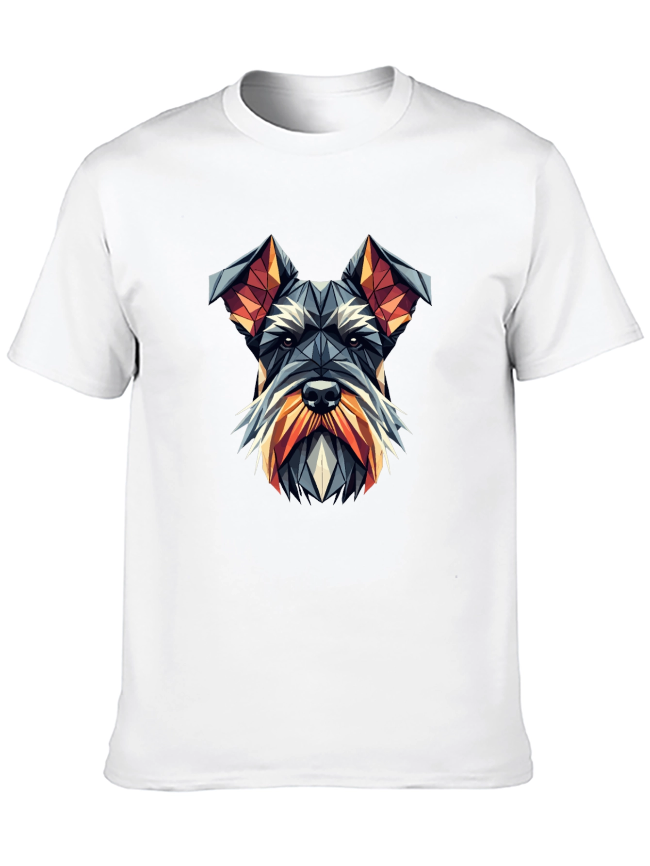 Geometric Schnauzer Dog Graphic Tee - Black