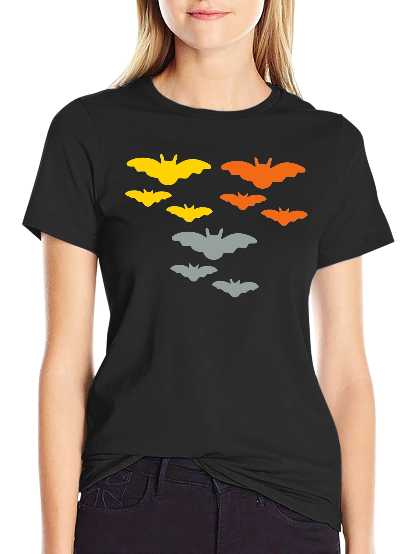 Halloween Bat Graphic T-Shirt - Mens Black Tee