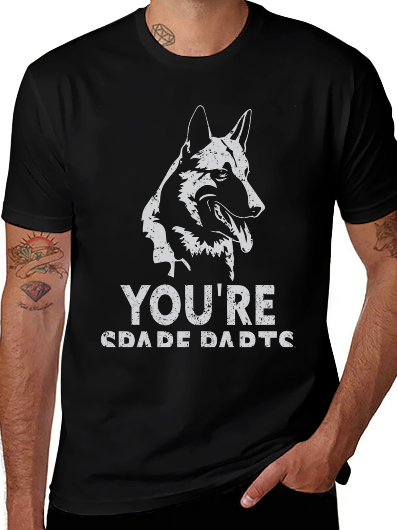 German Shepherd Dad Graphic Tee - Black